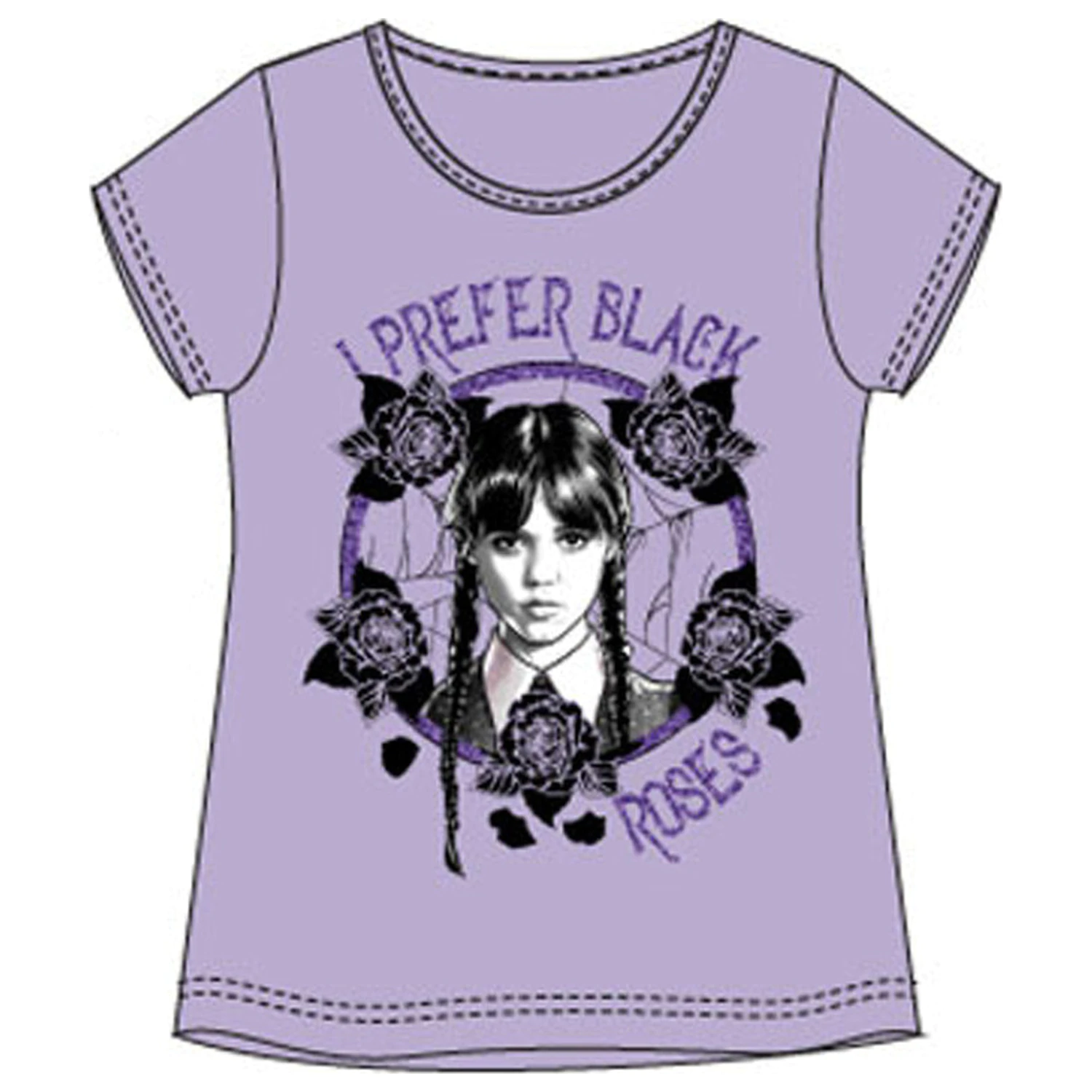 Wednesday Black Roses dječja majica kratkih rukava, top fotografija proizvoda