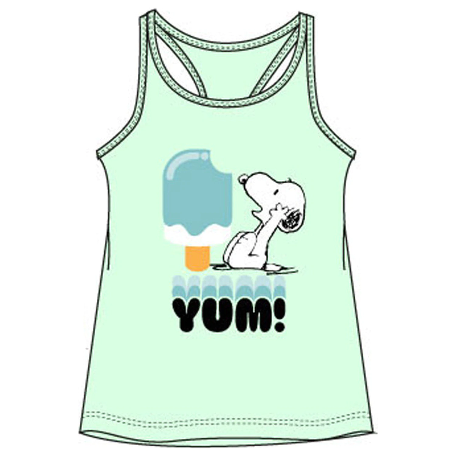 Snoopy Yum Zelena Dječja majica s kratkim rukavima Top fotografija proizvoda