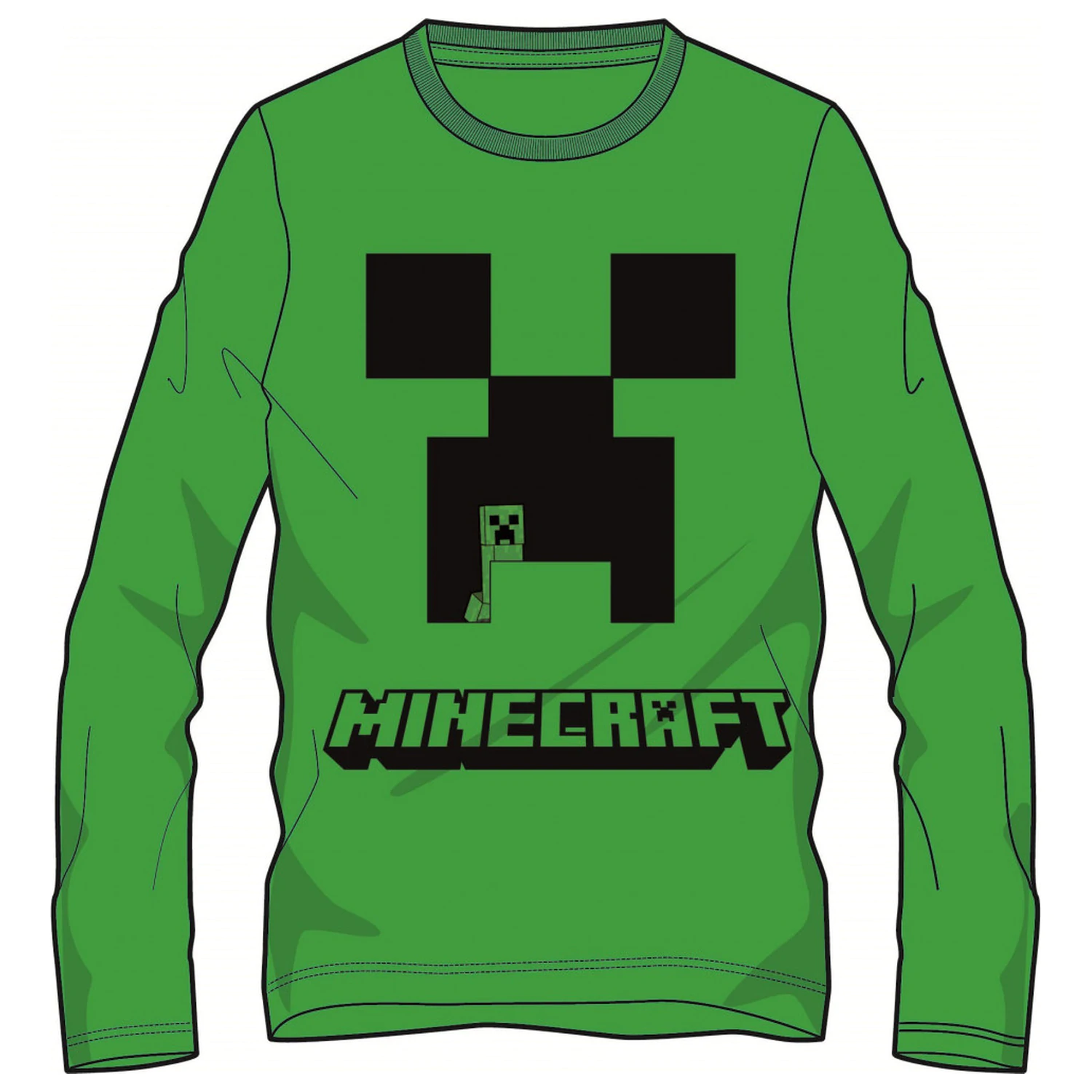 Minecraft Creeper Green dječja majica s dugim rukavima, Top fotografija proizvoda