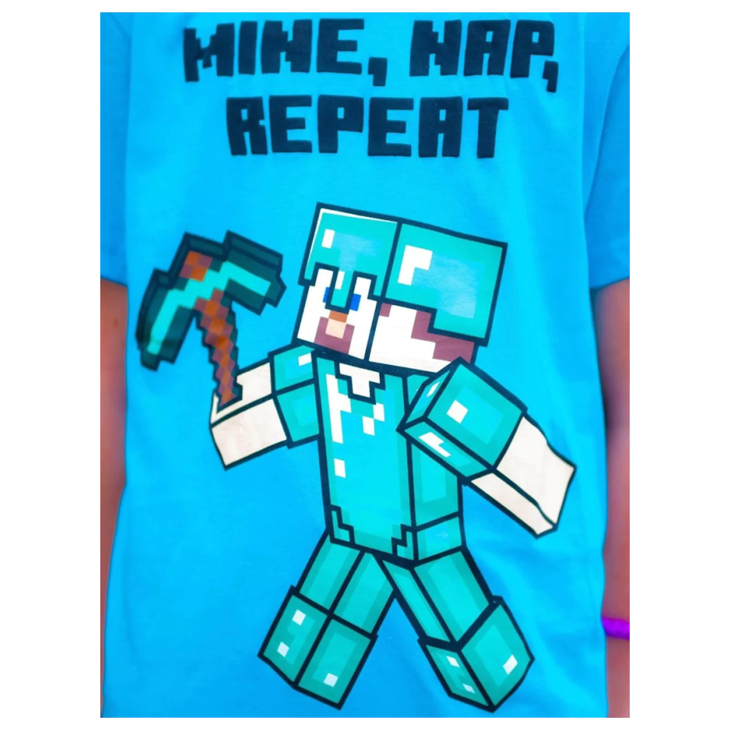 Minecraft Mine Day Repeat Children's kratke pidžame fotografija proizvoda