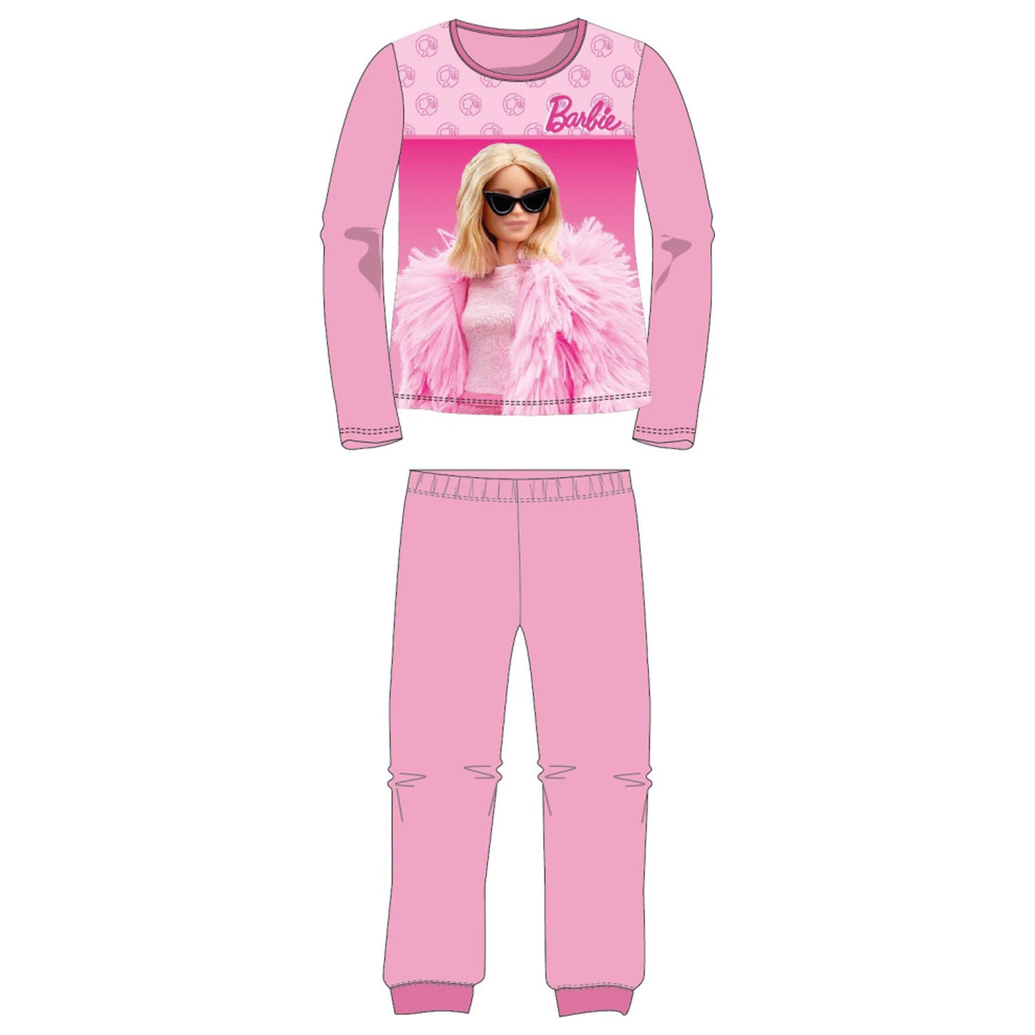 Barbie Elegant Light Pink duge pidžame za djecu fotografija proizvoda