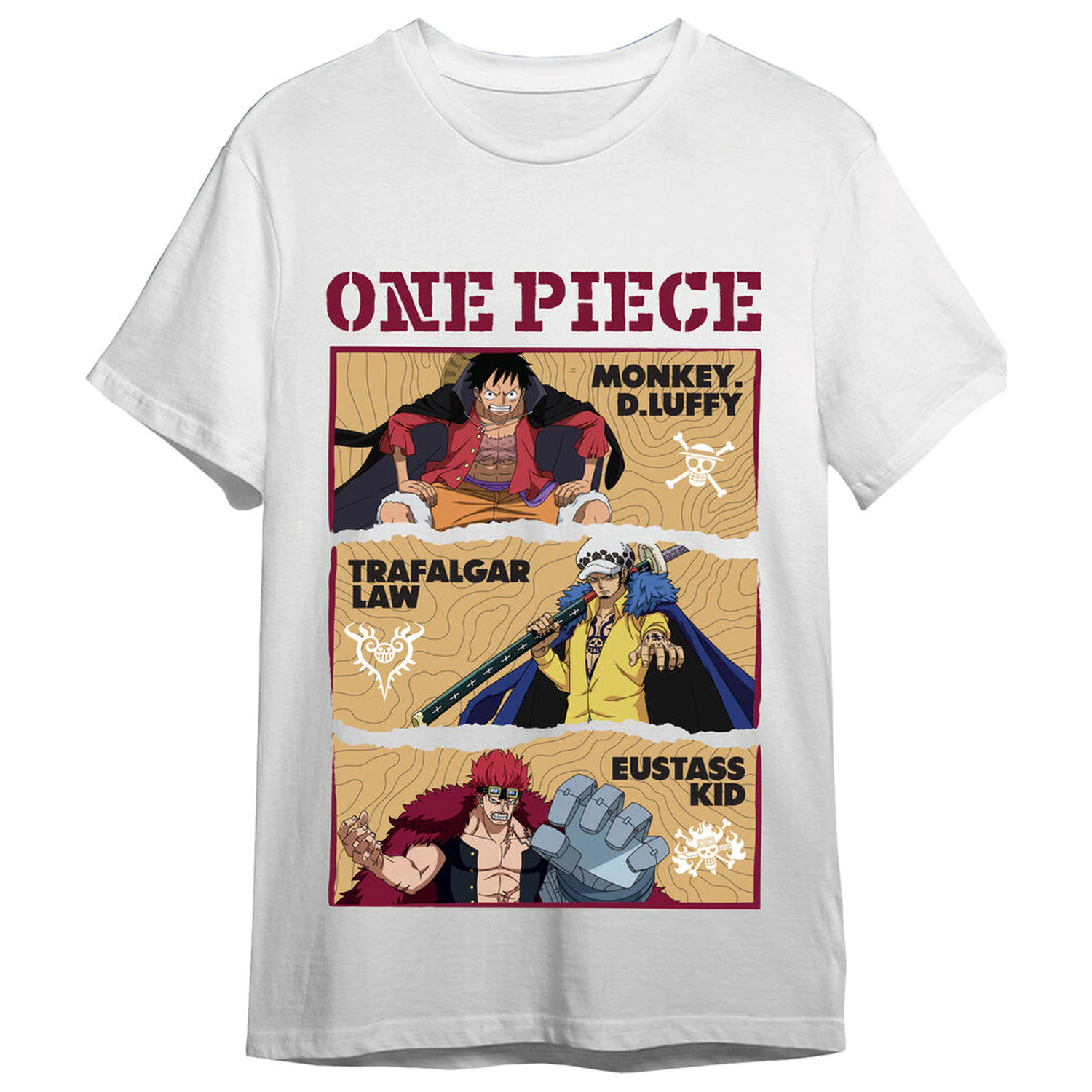 One Piece Monkey D. Luffy, Trafalgar Law & Eustass Kid majica za odrasle fotografija proizvoda