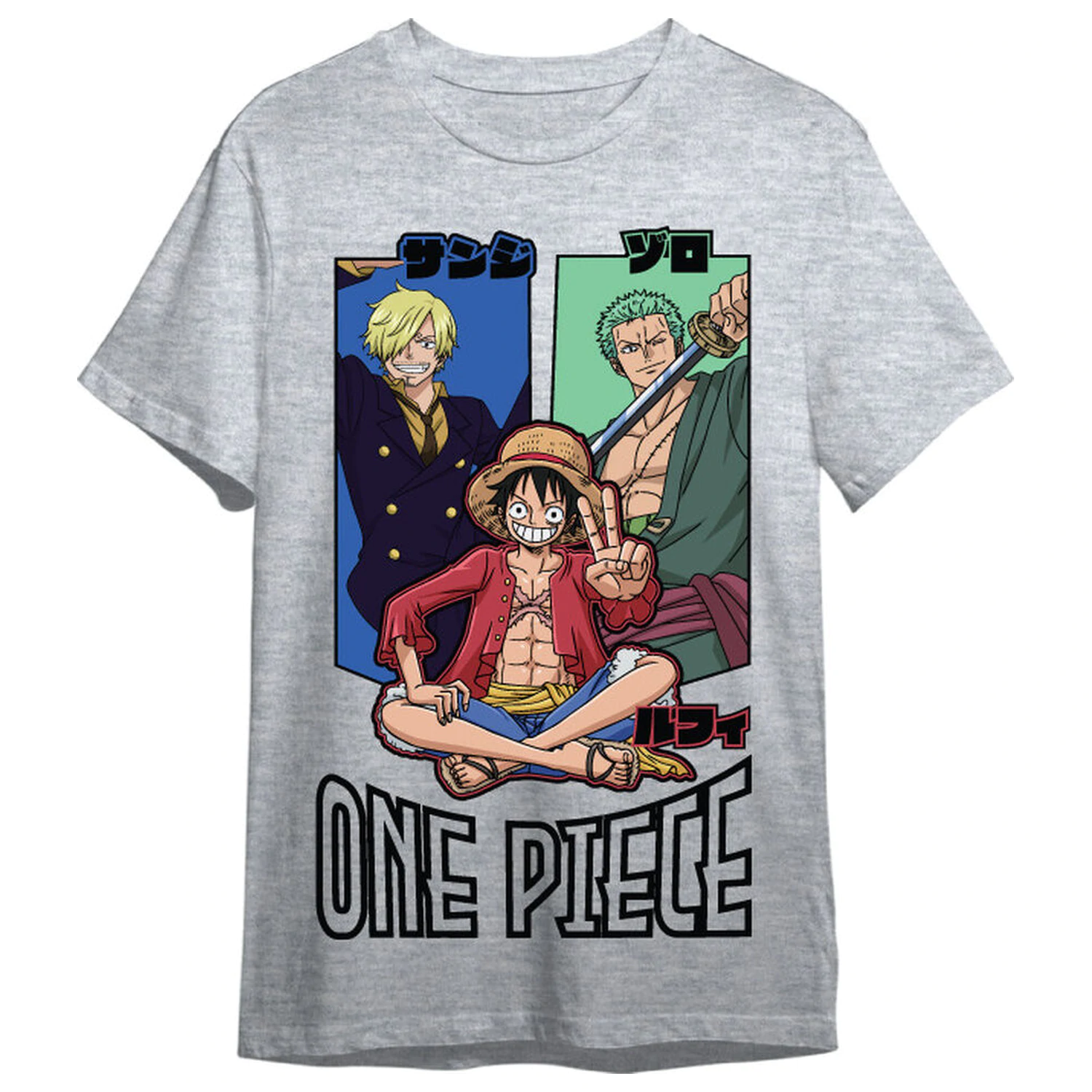 One Piece Monkey D. Luffy, Roronoa Zoro & Sanji odrasla majica fotografija proizvoda