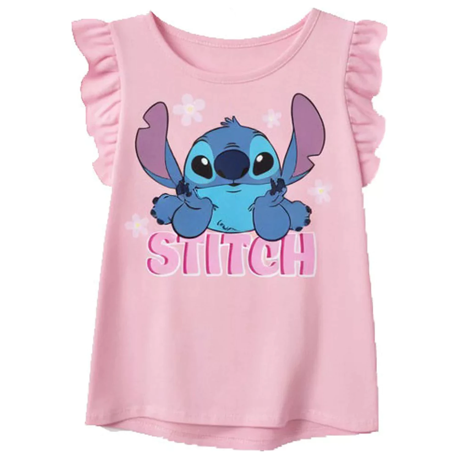 Stitch Tiny Smile Svijetlo ružičasta dječja majica kratkih rukava fotografija proizvoda