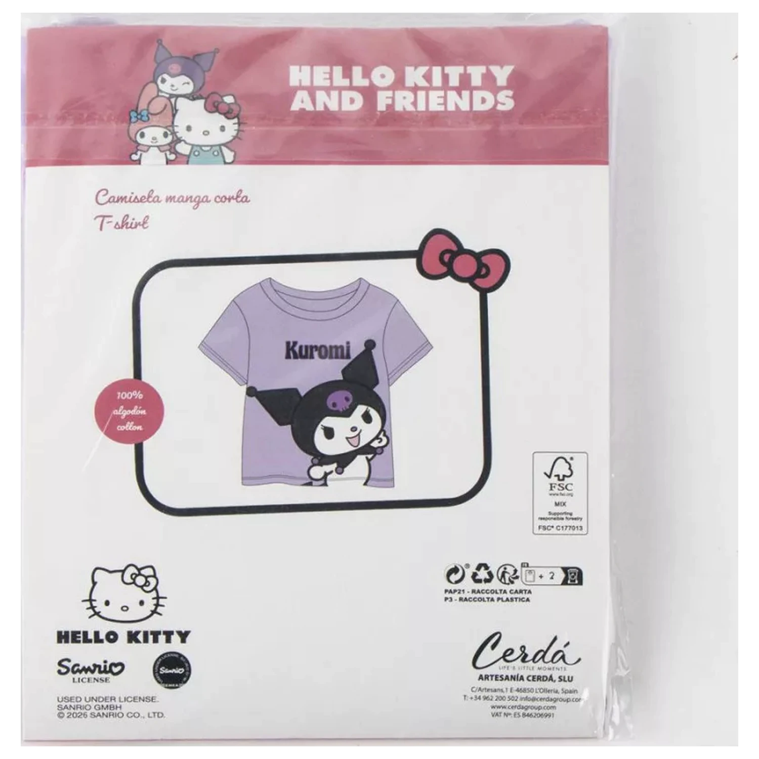Hello Kitty Kuromi Purple dječja majica kratkih rukava, top fotografija proizvoda