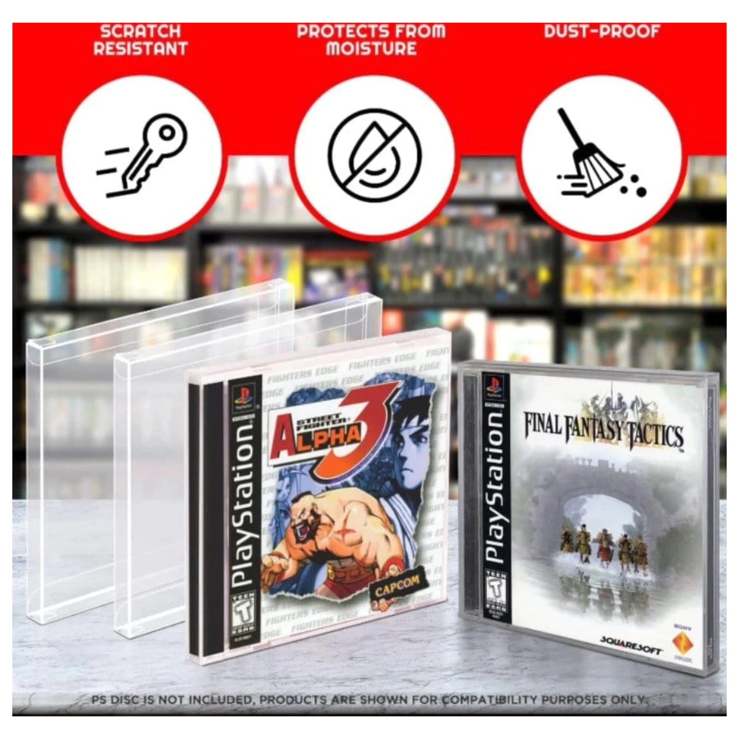 PET zaštite, pakiranje od 25 komada za PS1/Single CD/Dreamcast (Jewel Case) igre fotografija proizvoda