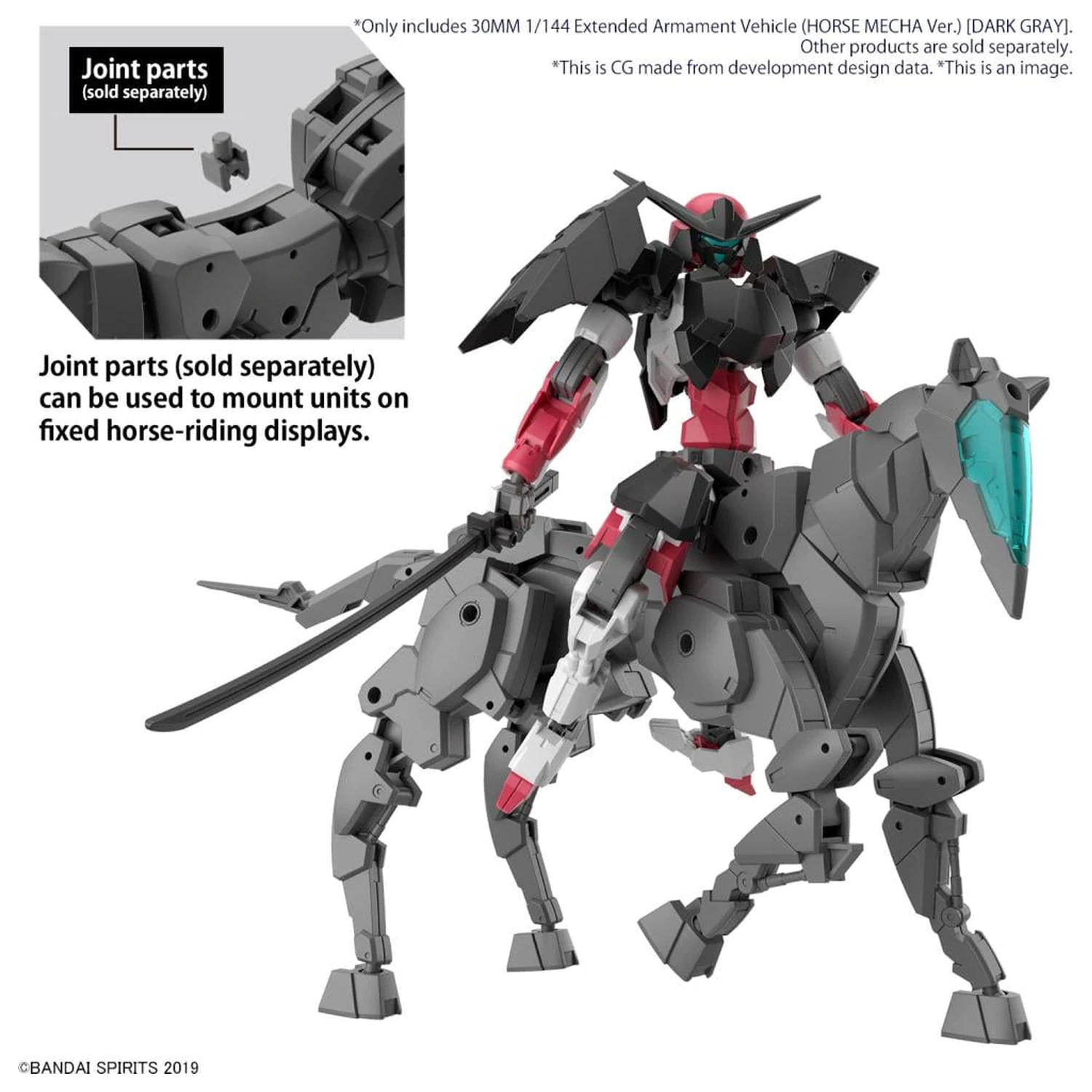 30MM 1/144 Extended Armament Vehicle (Horse Mecha) Dark Model Kit fotografija proizvoda