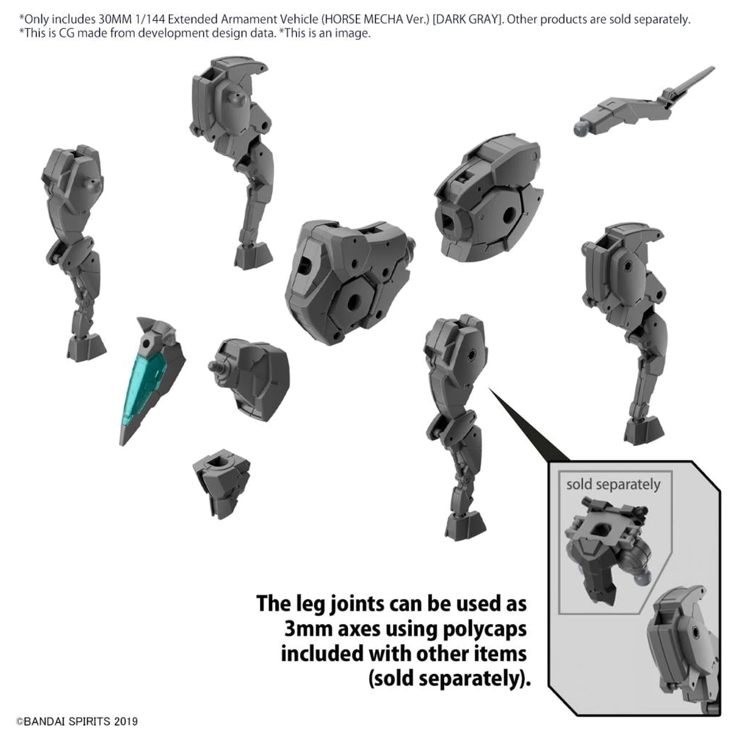 30MM 1/144 Extended Armament Vehicle (Horse Mecha) Dark Model Kit fotografija proizvoda
