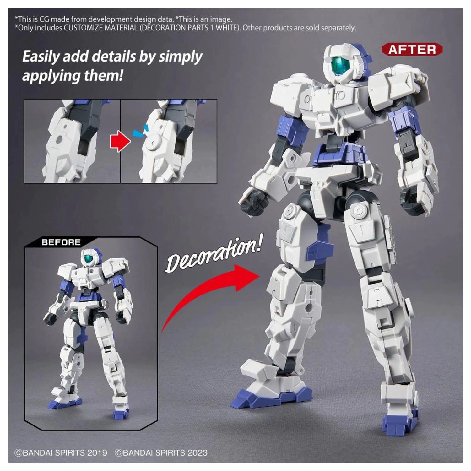 30MM Prilagodi materijal (ukrasni dijelovi 1 bijeli) Model Kit fotografija proizvoda