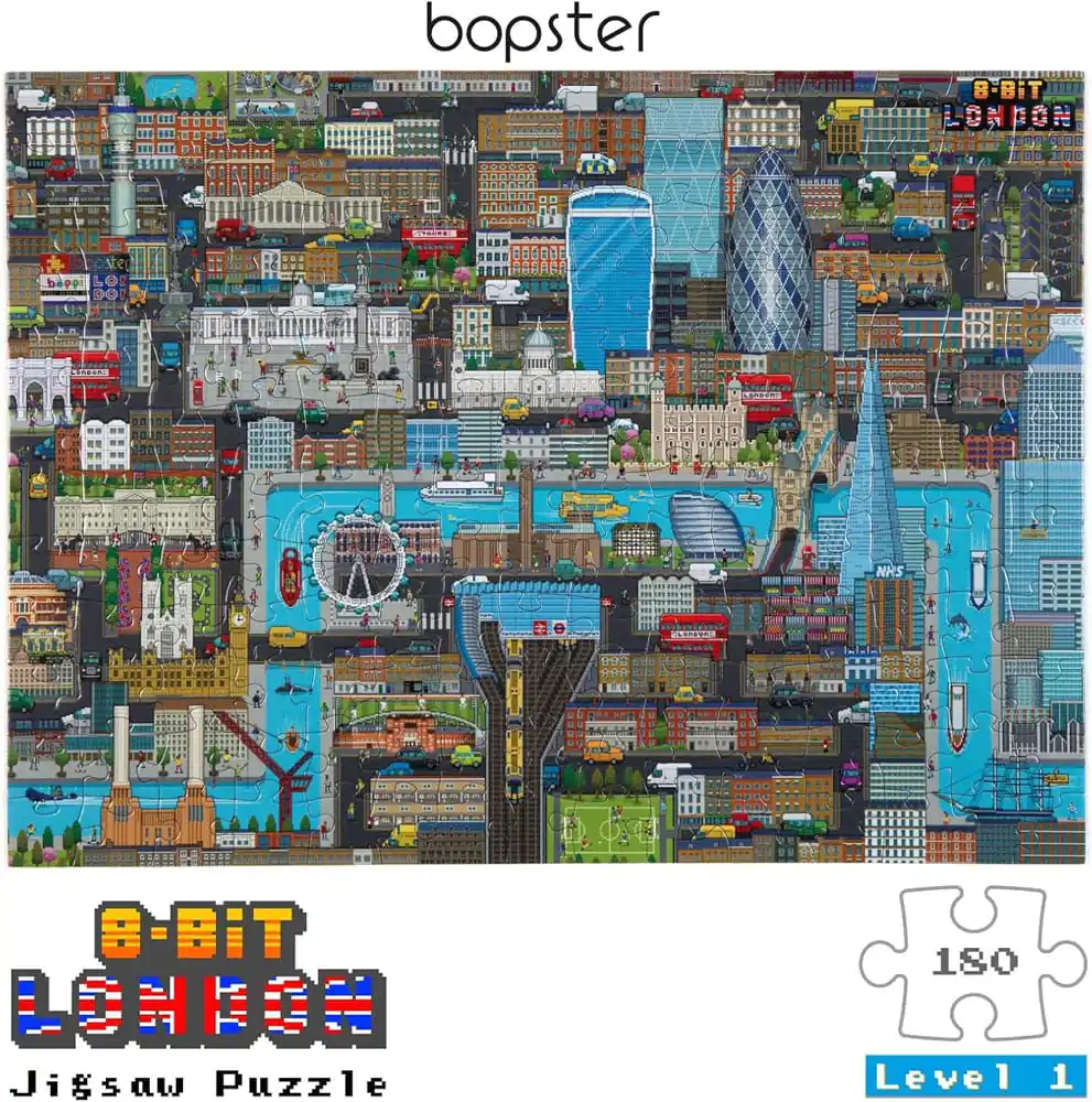 8-Bit Pixel Puzzle London Level 1 180 dijelova fotografija proizvoda