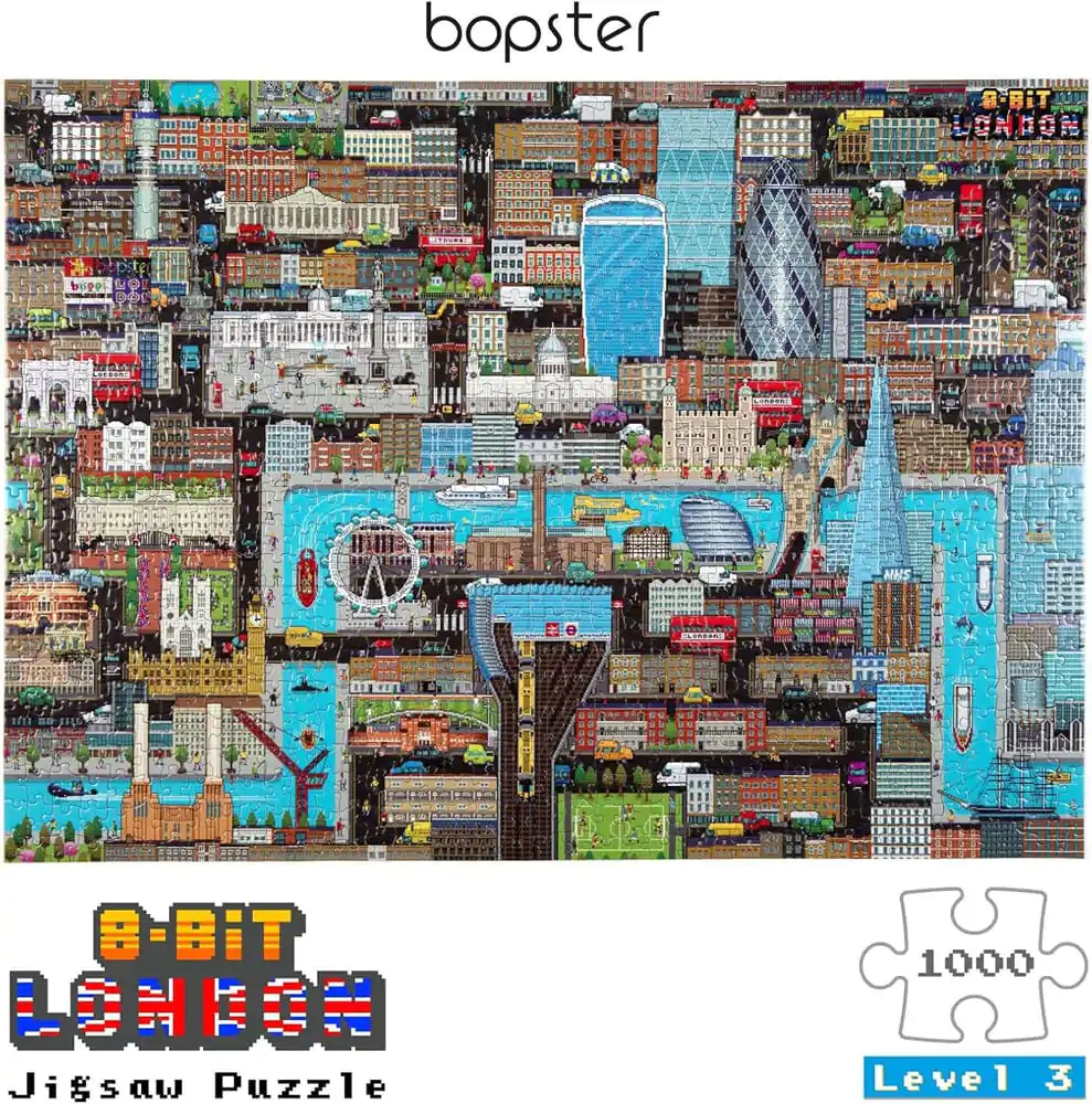 8-Bit Pixel Puzzle London Razina 3 1000 dijelova fotografija proizvoda