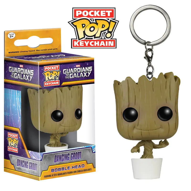 Guardians of the Galaxy Pocket POP! Vinilni privjesak za ključeve Dancing Groot 4 cm fotografija proizvoda