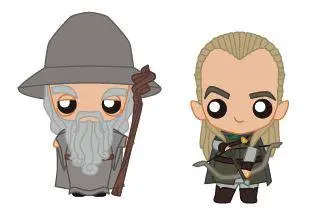 Lord of the Rings Pokis Gumene Mini Figure Gandalf & Legolas 6 cm fotografija proizvoda