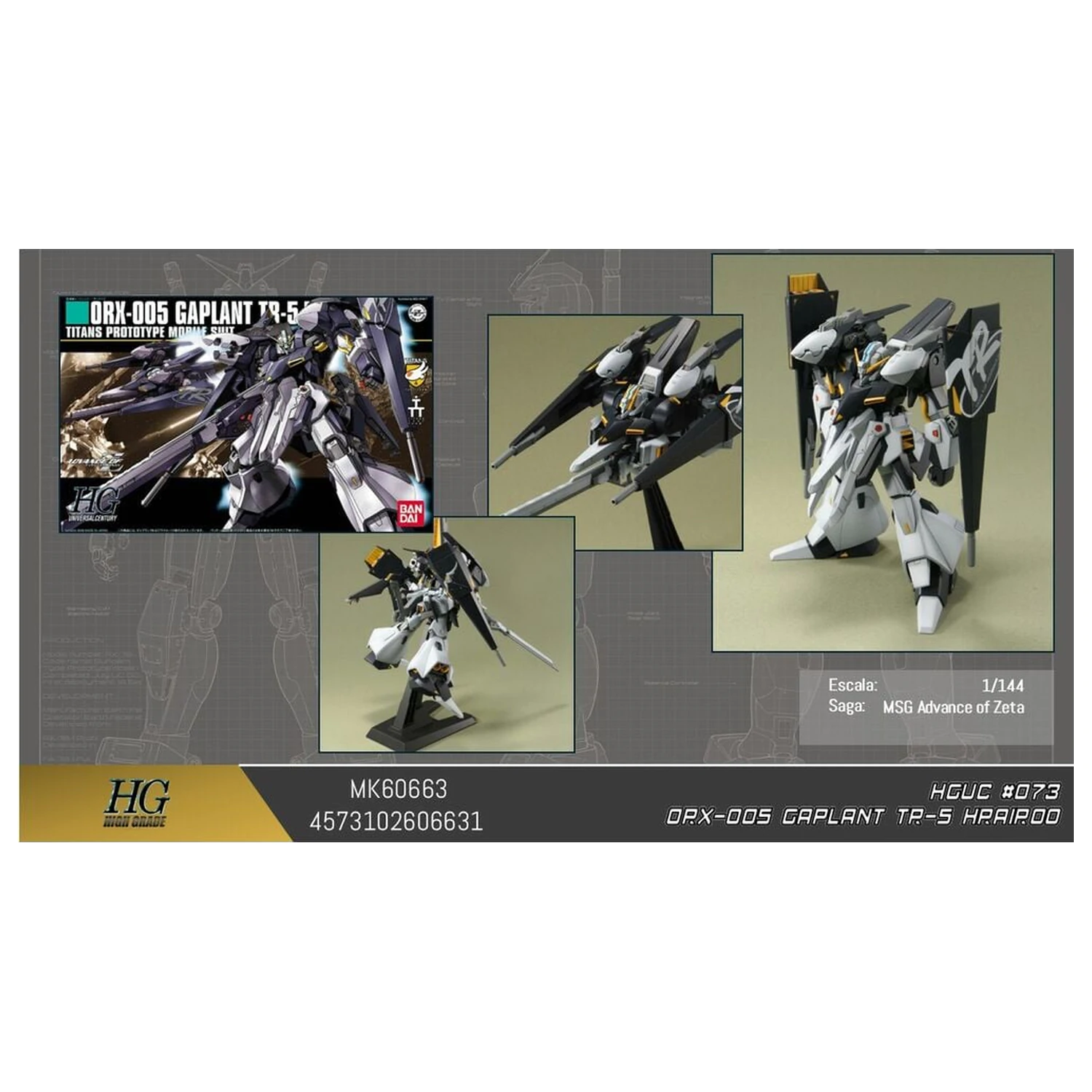 Advance of Zeta The Flag of Titans ORX-005 Gaplant TR-5 Hrairoo Komplet modela HGUC 1/144 fotografija proizvoda