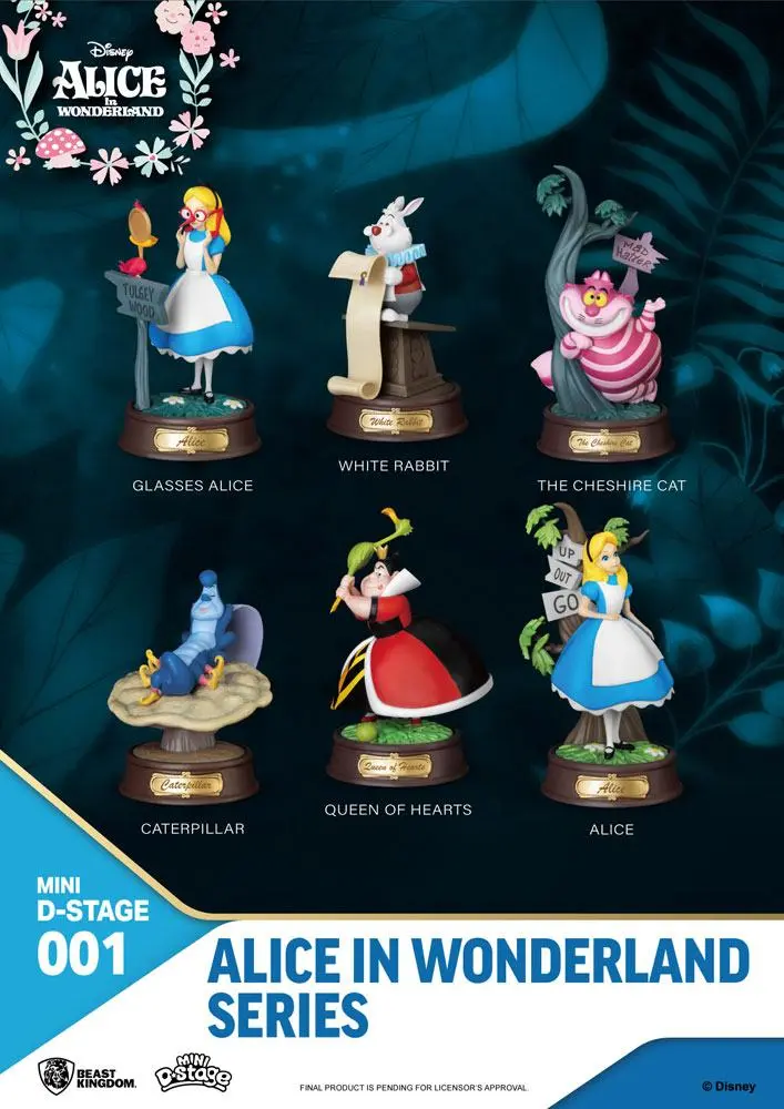 Alice in Wonderland Mini Diorama Scenski Kipovi u pakiranju od 6 komada, 10 cm fotografija proizvoda