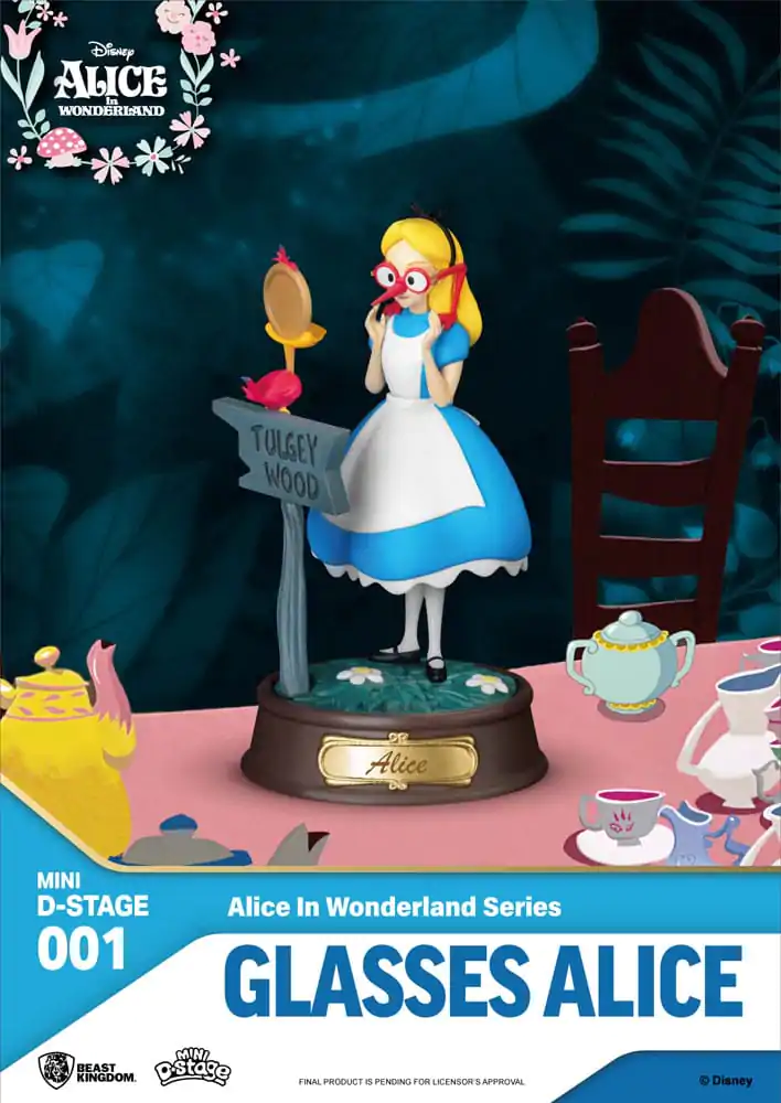 Alice in Wonderland Mini Diorama Stage PVC Kip Glasses Alice 10 cm fotografija proizvoda