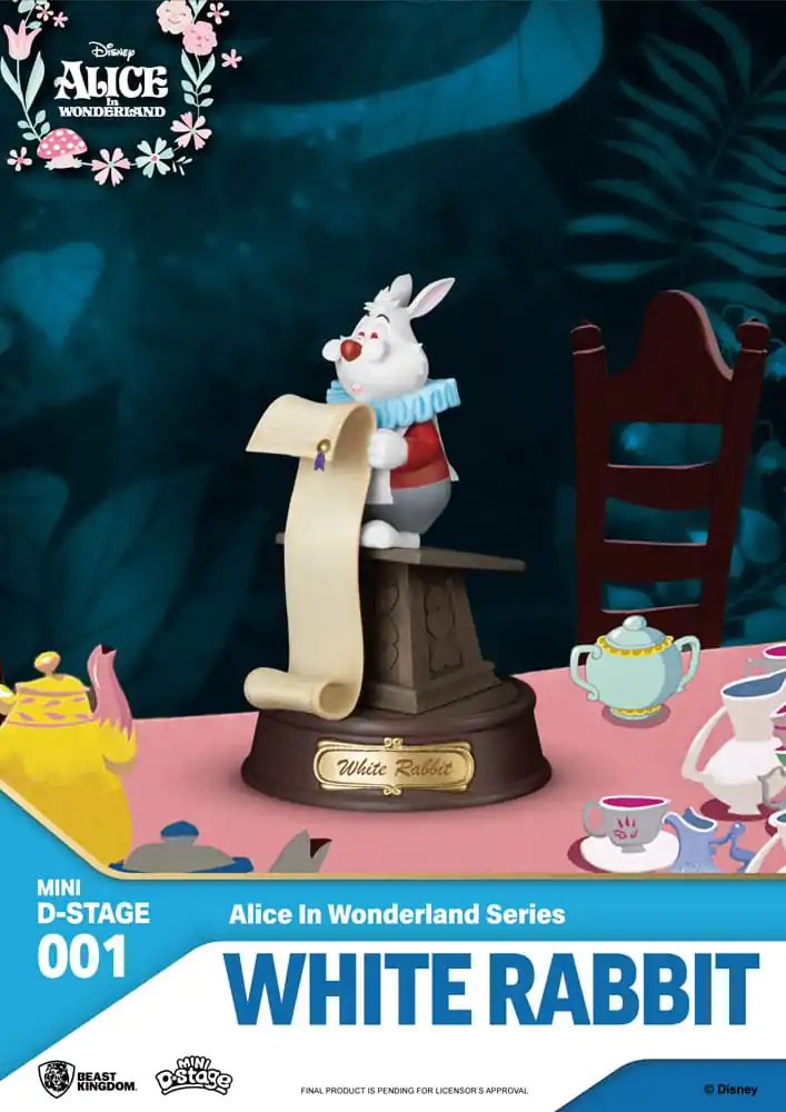 Alice in Wonderland Mini Diorama Stage PVC Kip Naočale Bijeli Zec 10 cm fotografija proizvoda