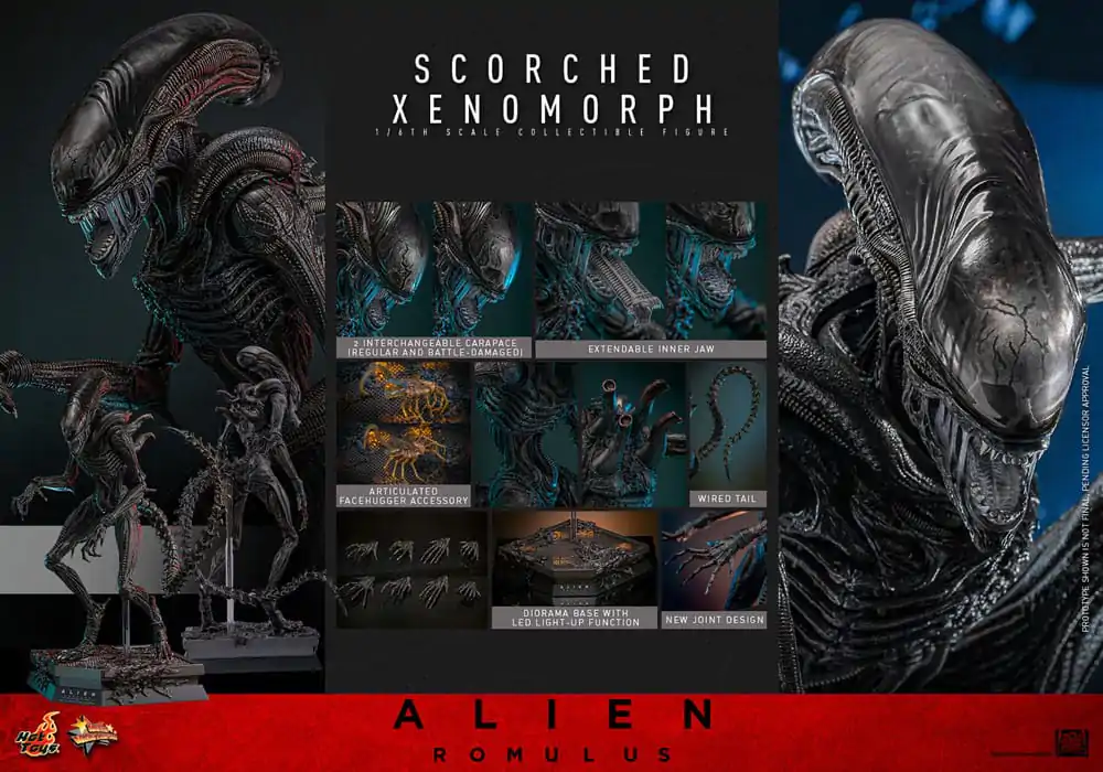 Alien: Romulus Movie Masterpiece akcijska figura 1/6 pougljenjeni Xenomorph 44 cm fotografija proizvoda