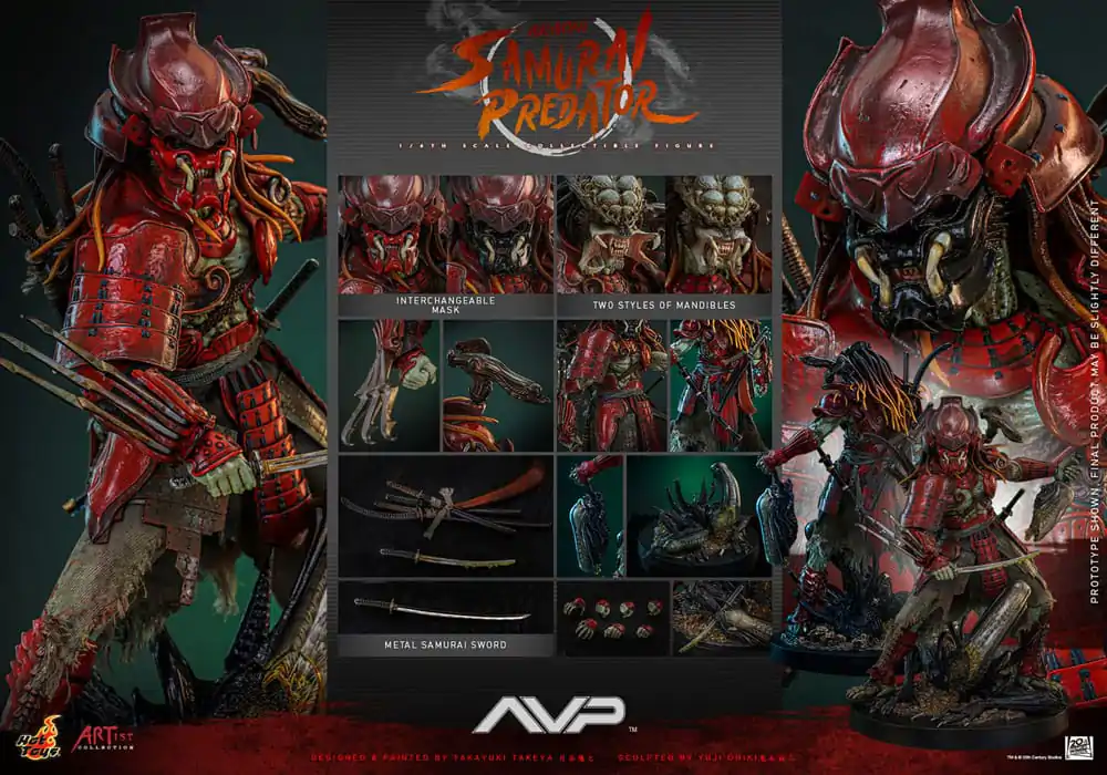 Alien vs. Predator Kolekcija umjetnika akcijska figura 1/6 Akaoni Samurai Predator 35 cm fotografija proizvoda