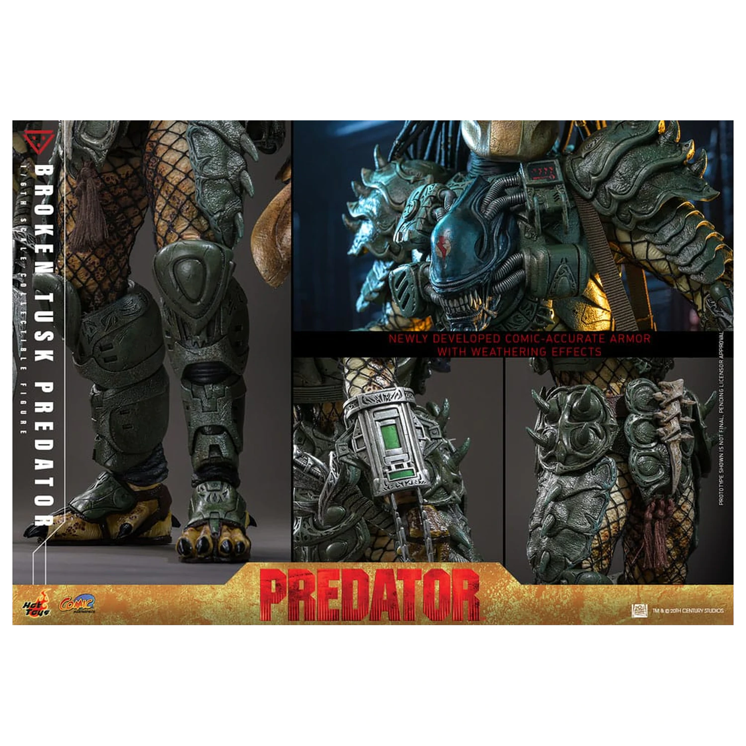 Alien vs. Predator Comic Masterpiece akcijska figura 1/6 Broken Tusk Predator 35 cm fotografija proizvoda