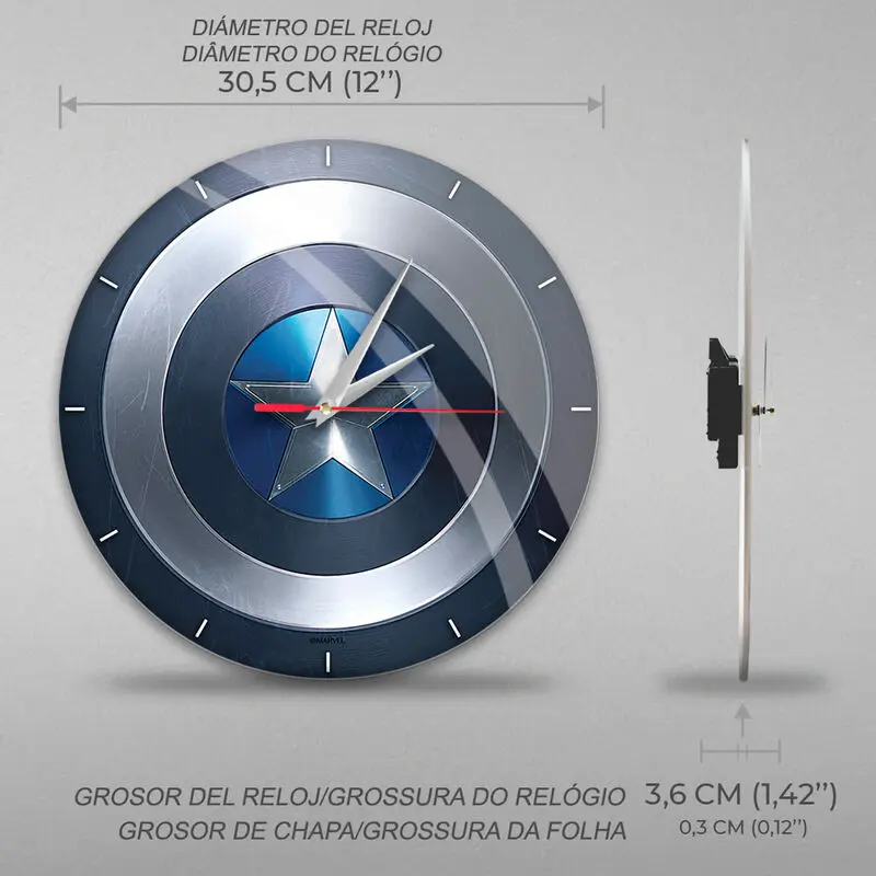 Marvel Captain America zidni sat fotografija proizvoda