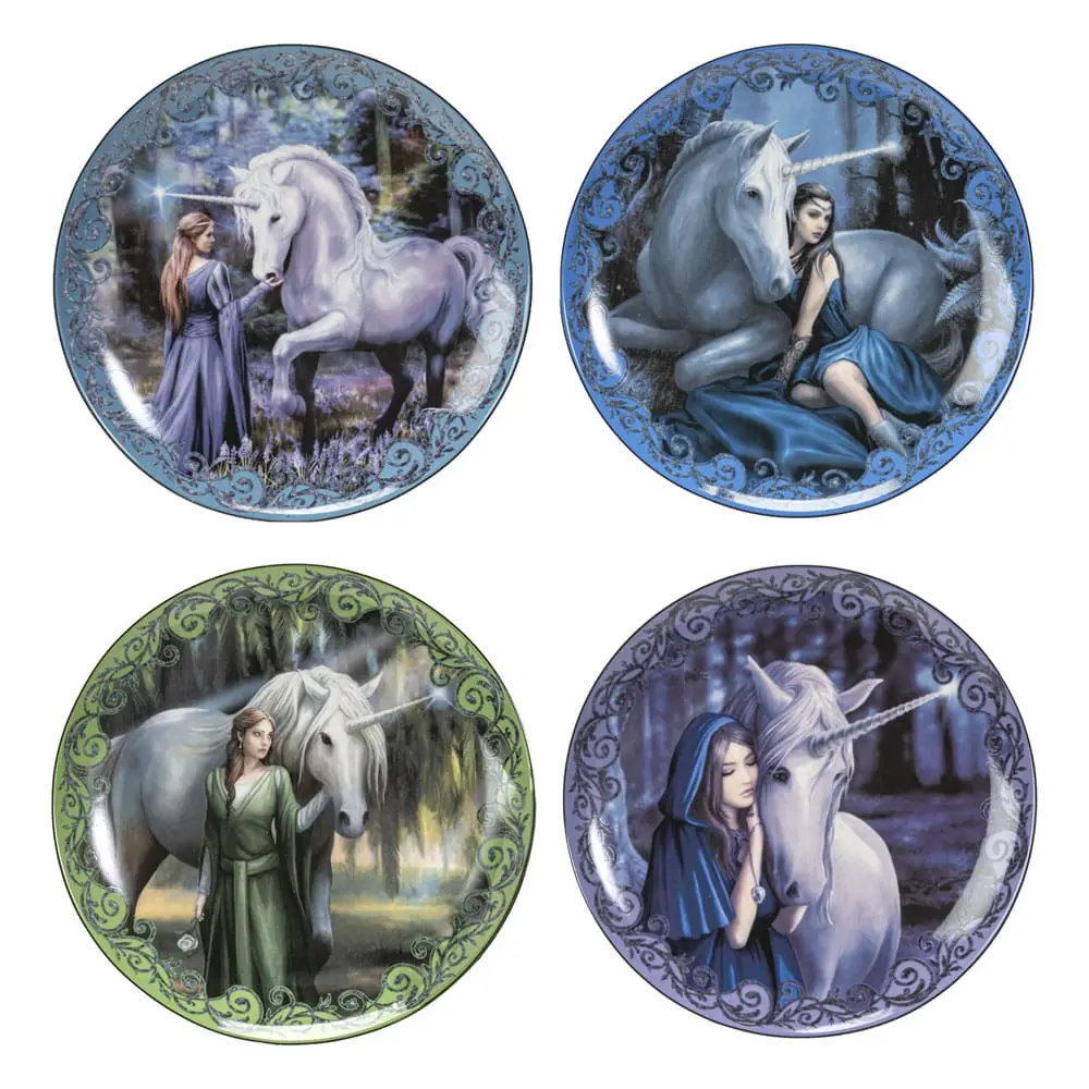 Anne Stokes tanjuri - 4 kom Unicorn and Maiden fotografija proizvoda