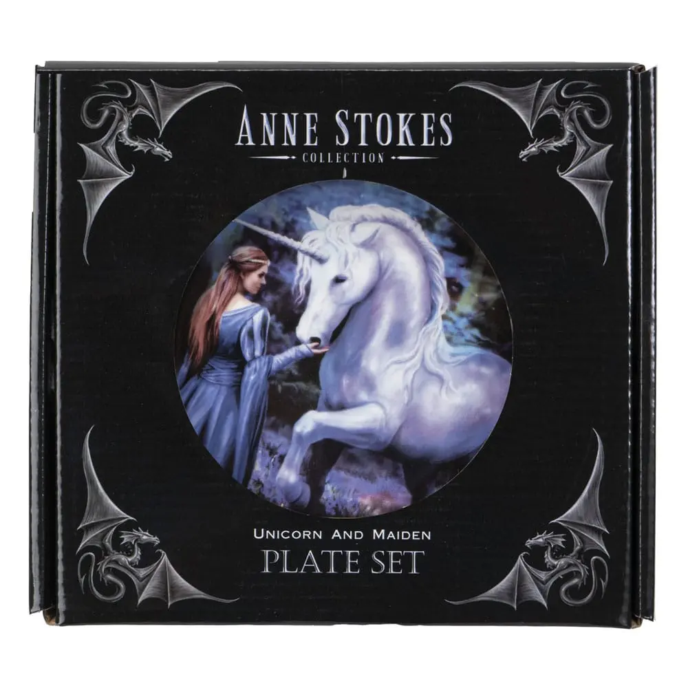 Anne Stokes tanjuri - 4 kom Unicorn and Maiden fotografija proizvoda
