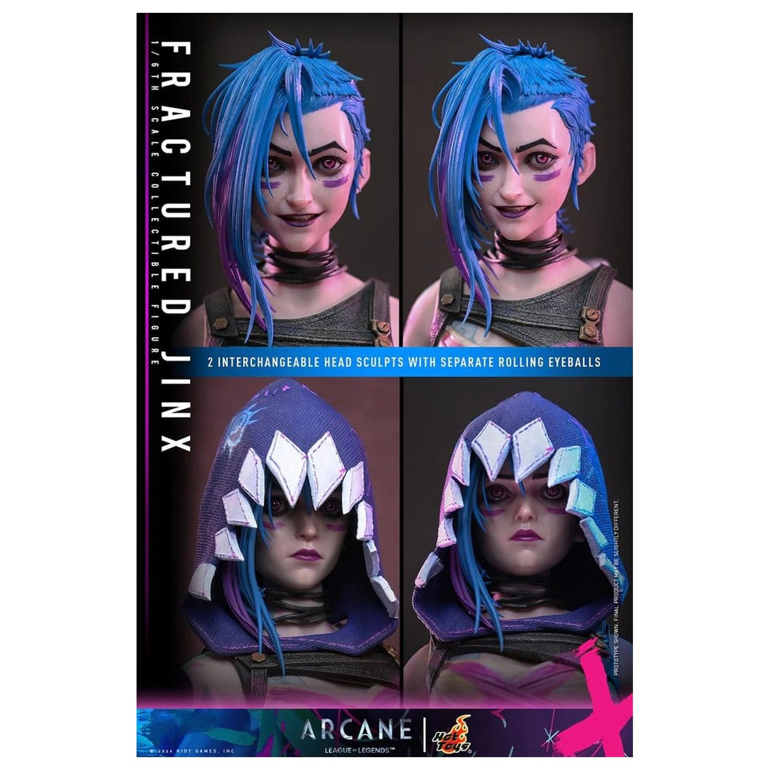 Arcane Action Figure 1/6 Fractured Jinx 28 cm fotografija proizvoda