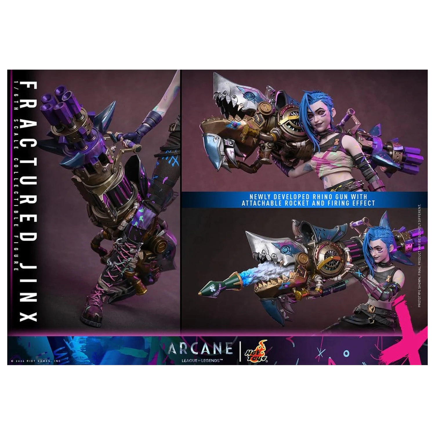 Arcane Action Figure 1/6 Fractured Jinx 28 cm fotografija proizvoda