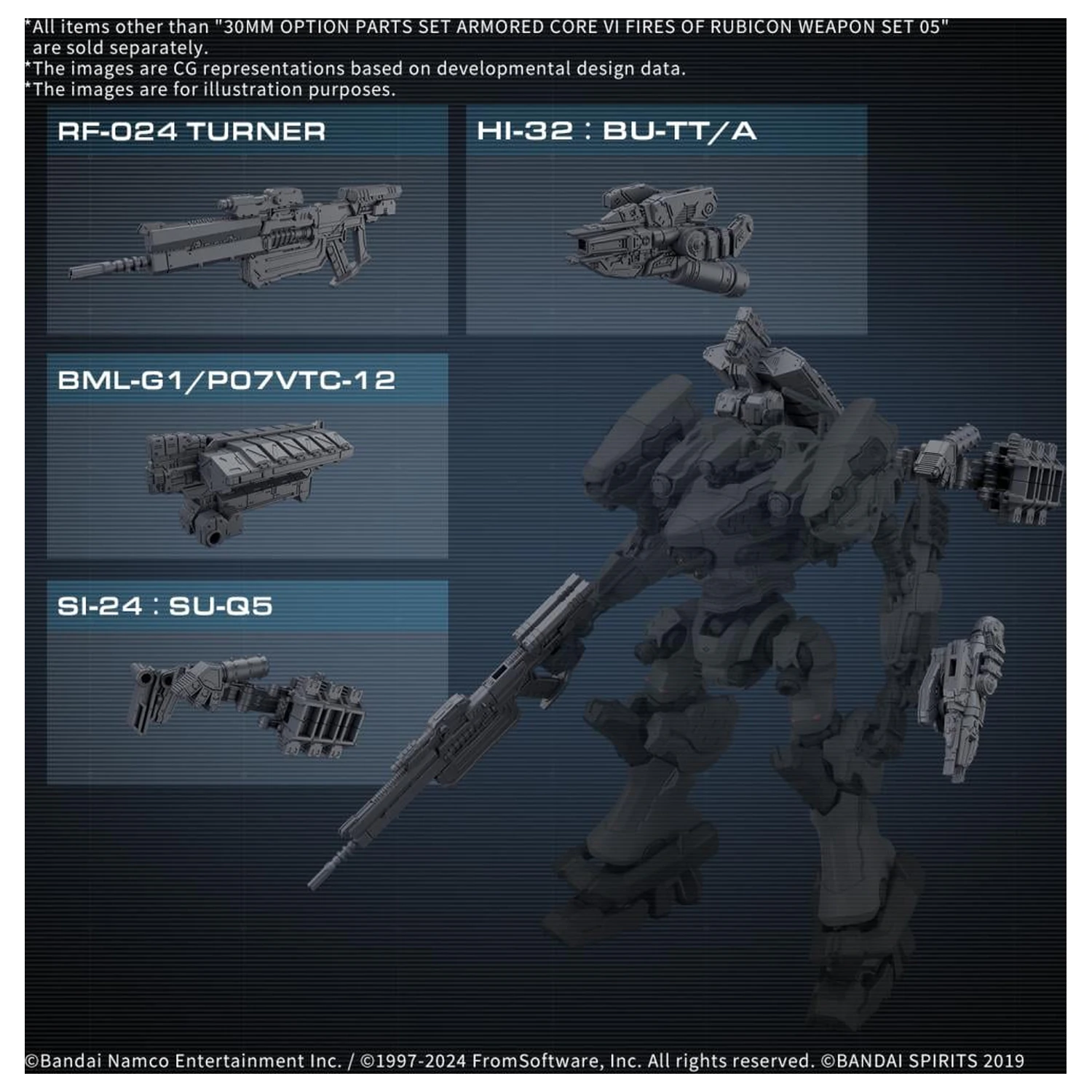 Armored Core VI Weapon Set 05 dodatak za komplet modela fotografija proizvoda