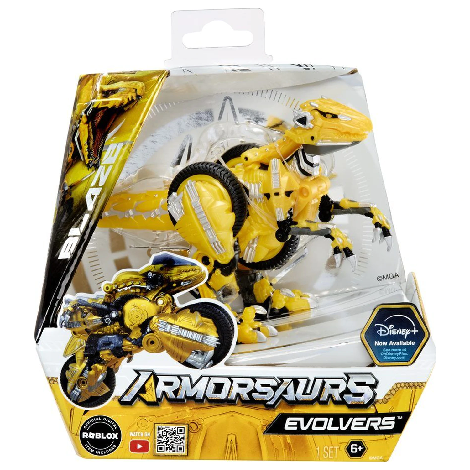 Armorsaurs Evolver Yellow Raptor Blaze figura fotografija proizvoda