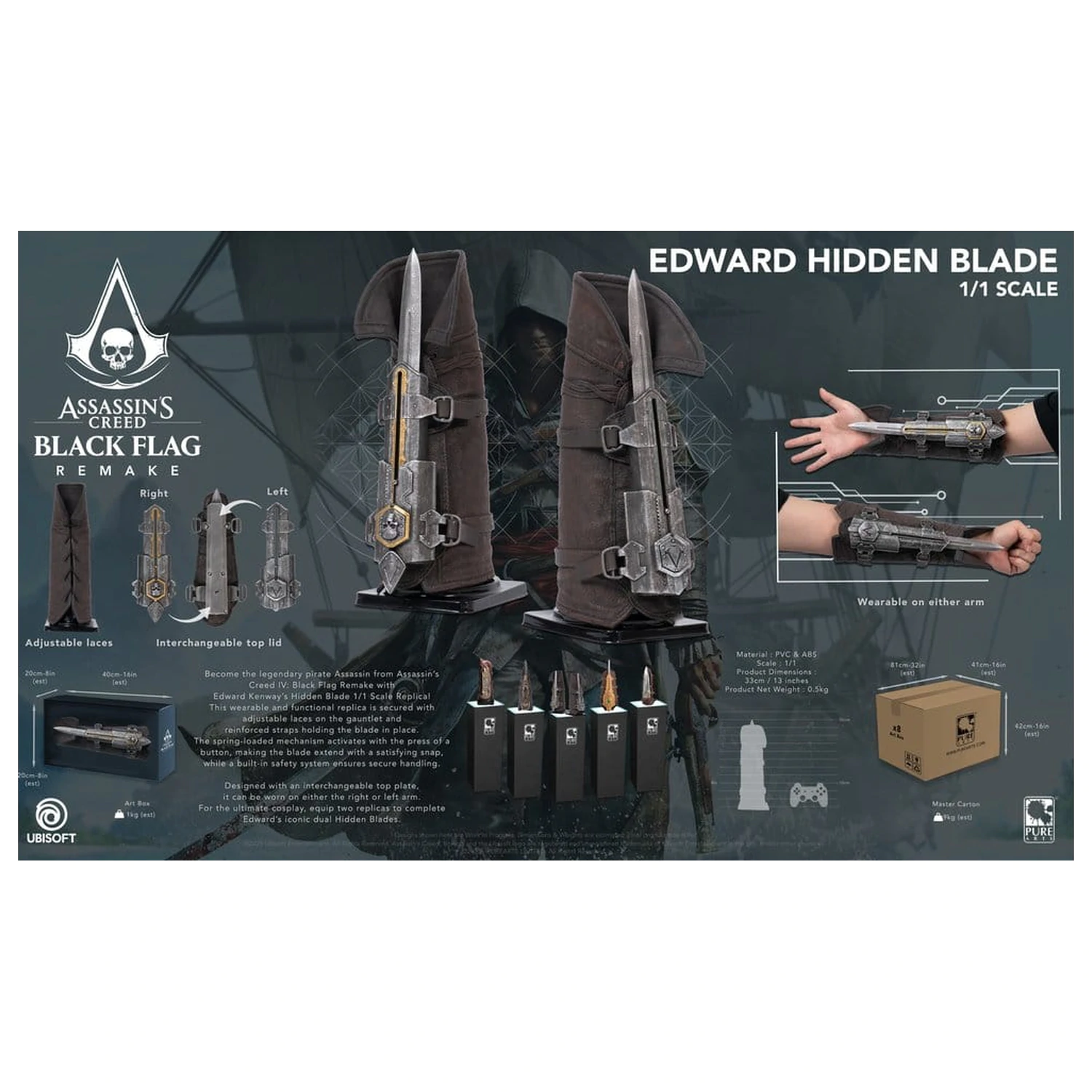 Assassin's Creed replika 1/1 Edward Hidden Blade fotografija proizvoda
