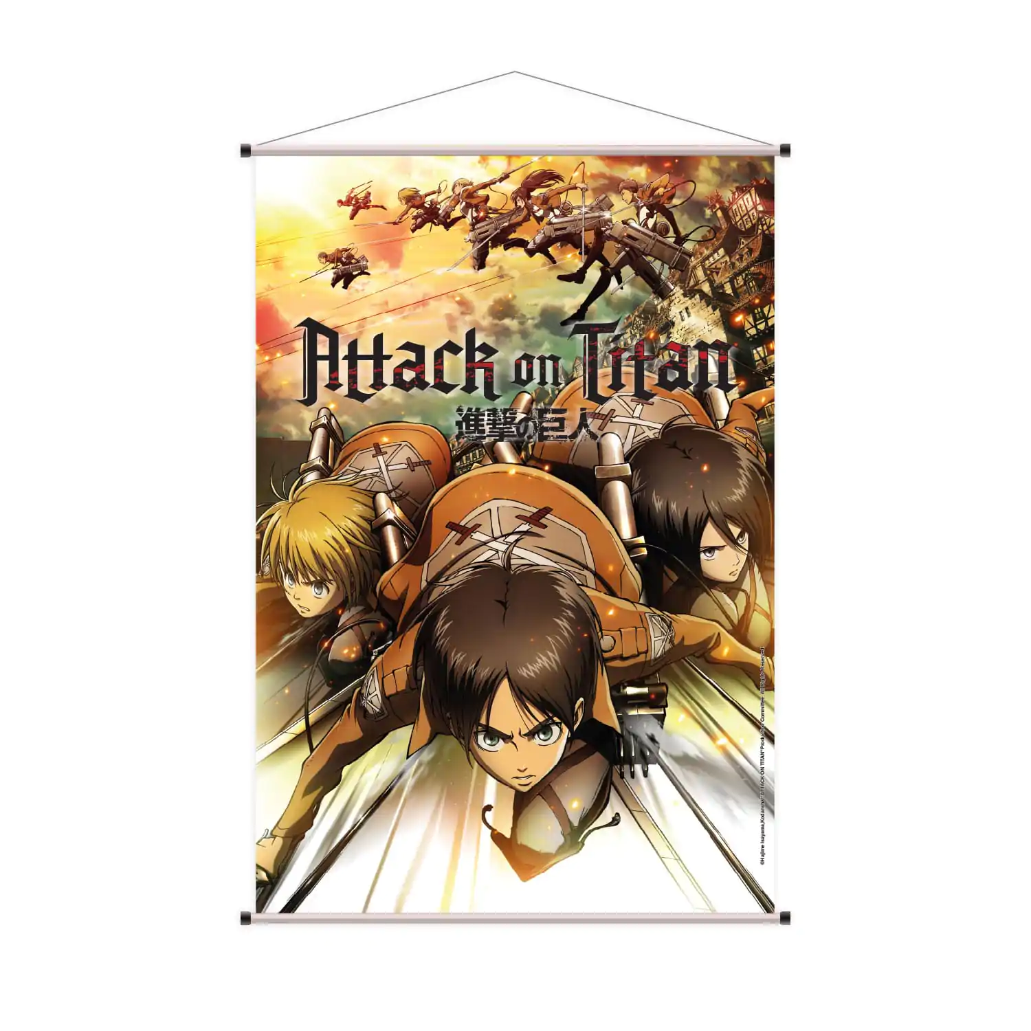 Attack on Titan Wallscroll Eren, Mikasa & Armin 60 x 90 cm fotografija proizvoda