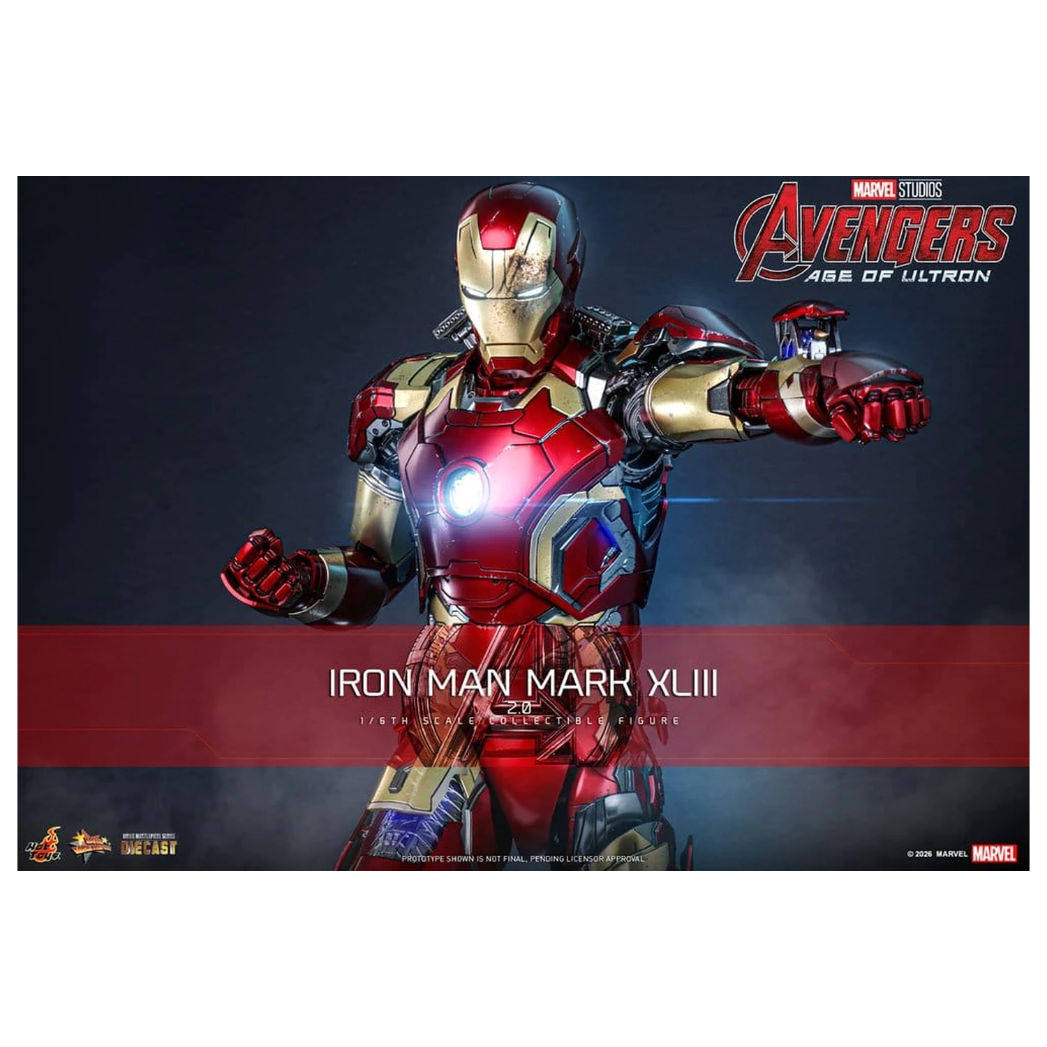 Avengers: Age of Ultron Movie Masterpiece Diecast figura za akciju 1/6 Iron Man Mark XLIII (2.0) 32 cm fotografija proizvoda