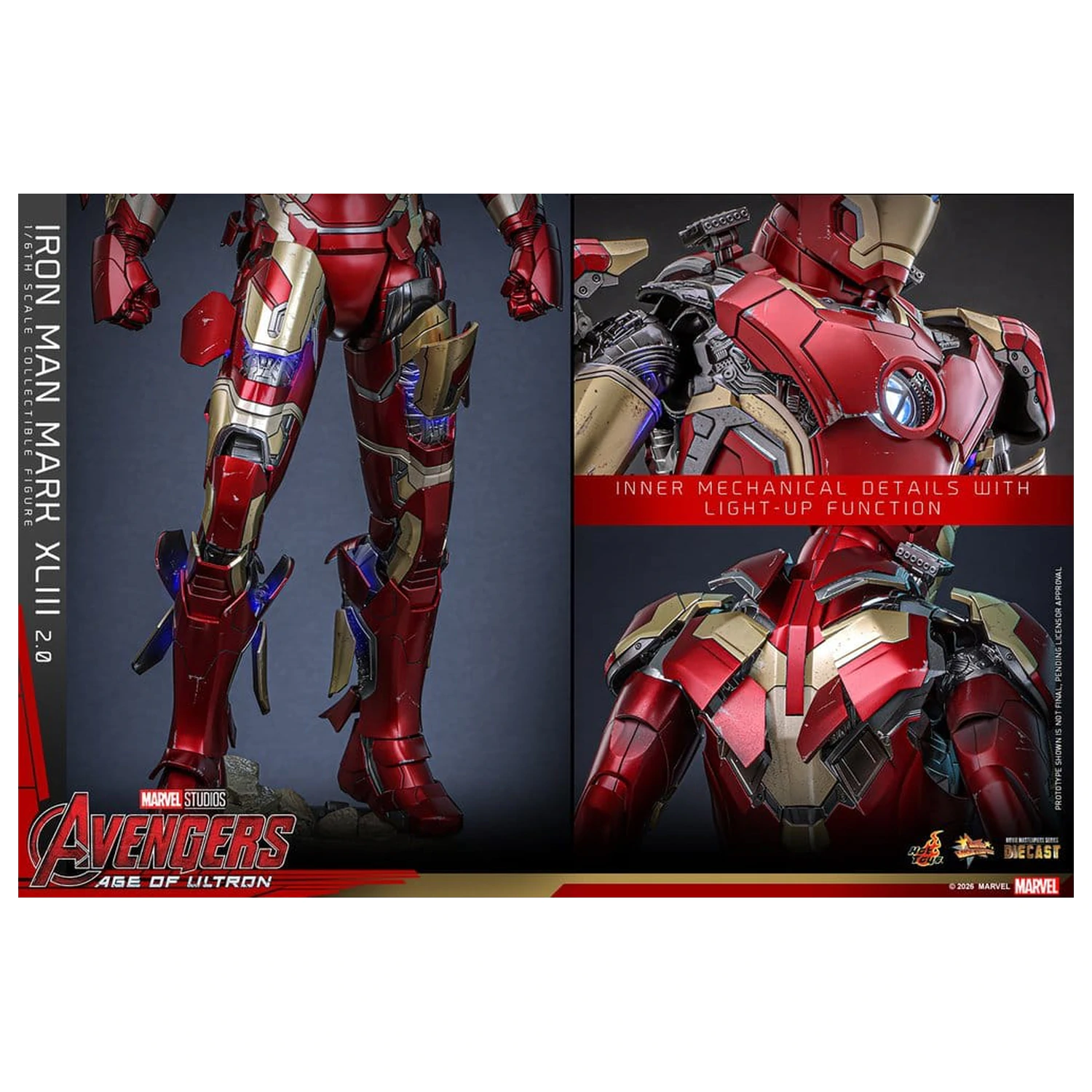 Avengers: Age of Ultron Movie Masterpiece Diecast figura za akciju 1/6 Iron Man Mark XLIII (2.0) 32 cm fotografija proizvoda