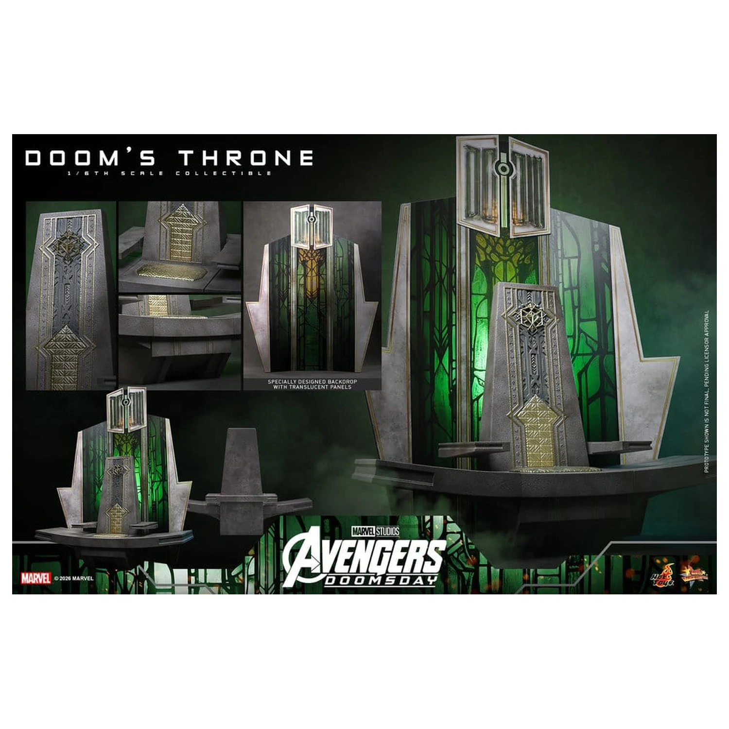 Avengers: Doomsday Movie Masterpiece akcijska figura dodatak 1/6 Doom's Throne 33 cm fotografija proizvoda