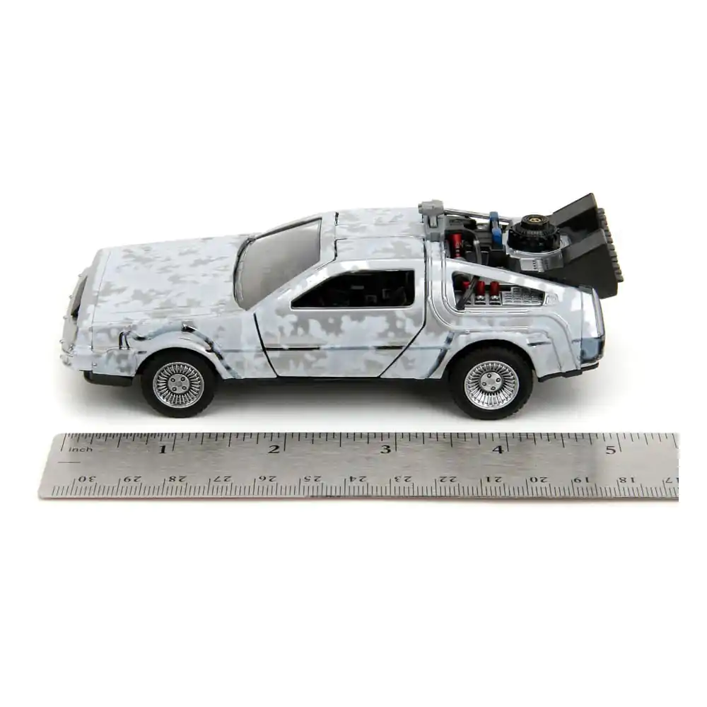 Back to the Future Hollywood Rides Diecast Model 1/32 DeLorean Time Machine FrostPovratak u budućnost Hollywood Rides Diecast Model 1/32 DeLorean Vremeplov Frost fotografija proizvoda