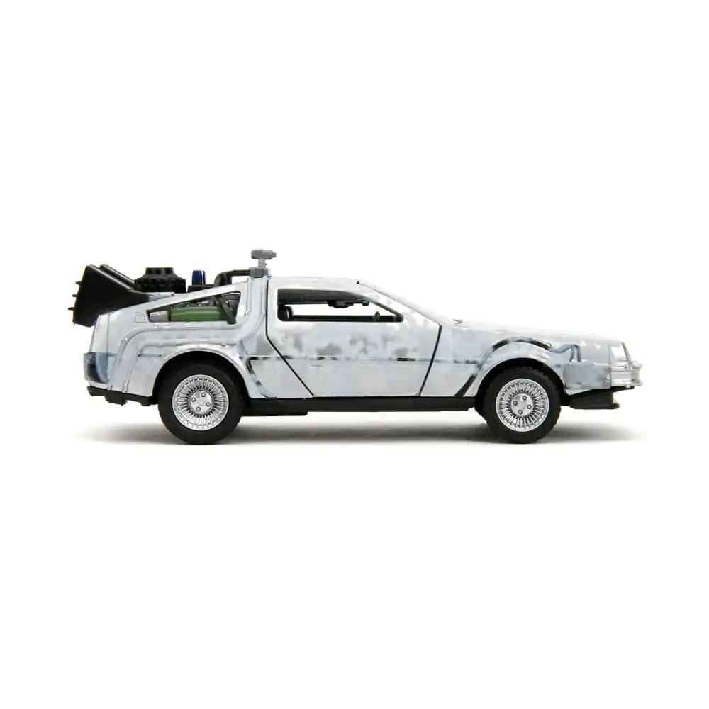 Back to the Future Hollywood Rides Diecast Model 1/32 DeLorean Time Machine FrostPovratak u budućnost Hollywood Rides Diecast Model 1/32 DeLorean Vremeplov Frost fotografija proizvoda