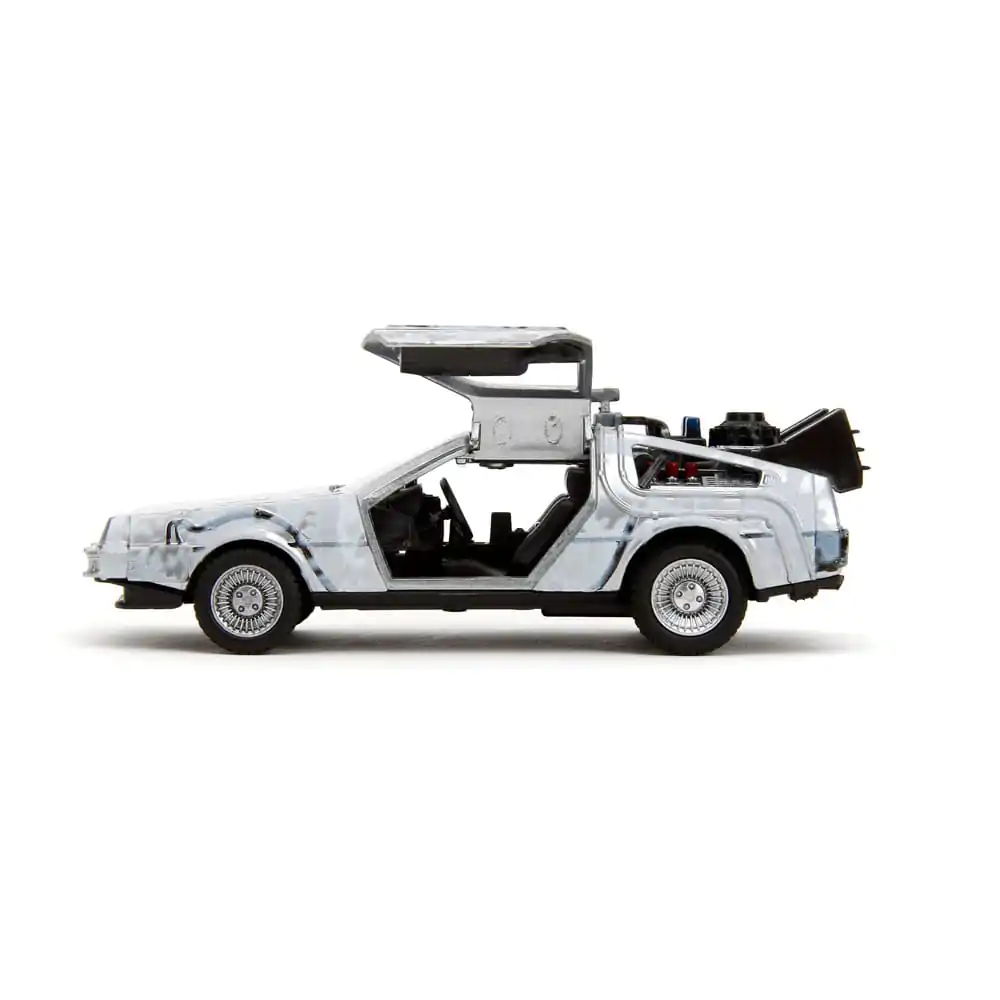 Back to the Future Hollywood Rides Diecast Model 1/32 DeLorean Time Machine FrostPovratak u budućnost Hollywood Rides Diecast Model 1/32 DeLorean Vremeplov Frost fotografija proizvoda