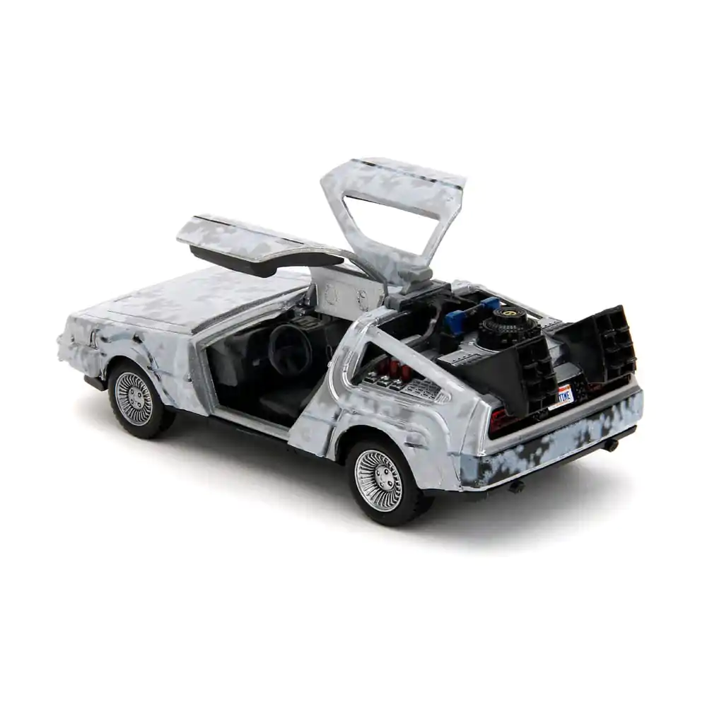 Back to the Future Hollywood Rides Diecast Model 1/32 DeLorean Time Machine FrostPovratak u budućnost Hollywood Rides Diecast Model 1/32 DeLorean Vremeplov Frost fotografija proizvoda