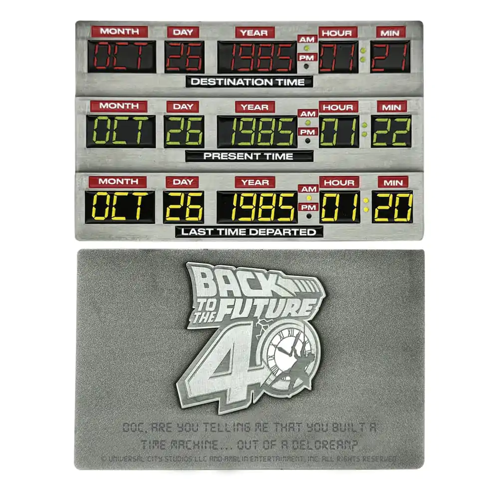 Back To The Future Ingot 40. godišnjica Time Circuits ograničeno izdanje fotografija proizvoda