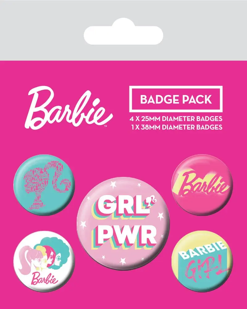 Barbie Pin-Back Gumbi 5-Pack Girl Power fotografija proizvoda