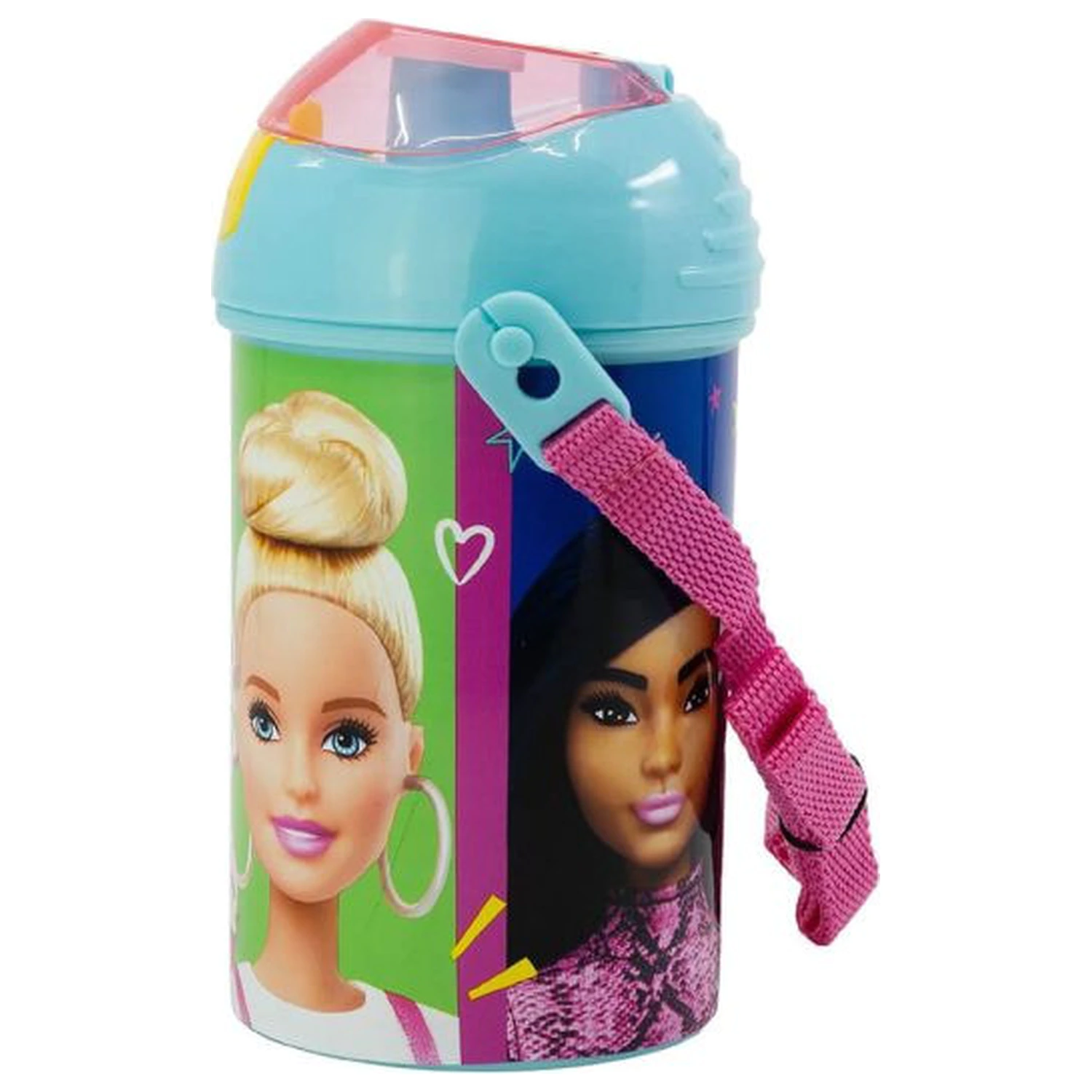 Barbie Happy Thoughts plastična boca sa slamkom i kukom 450 ml fotografija proizvoda