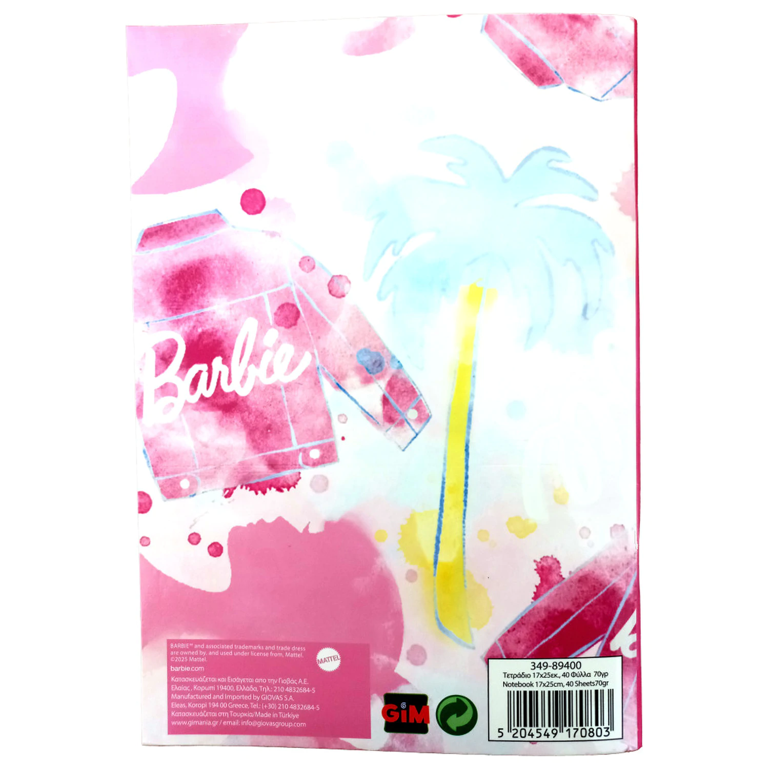 Barbie Paints B/5 Lined Bilježnica, 40 Stranica fotografija proizvoda