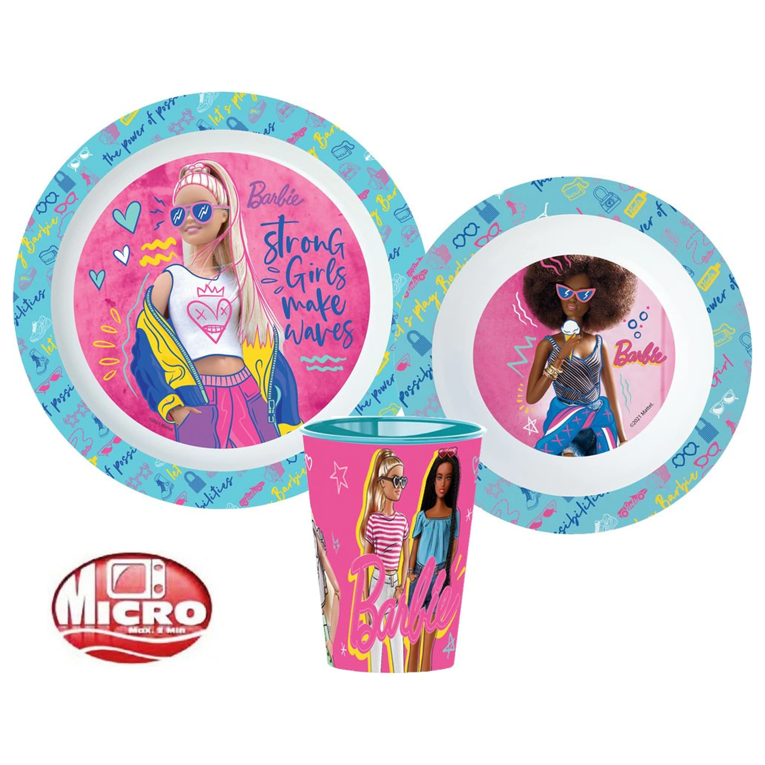 Barbie Stylish Set Posuđa za Večeru, Micro Plastic Set, s čašom 260 ml fotografija proizvoda