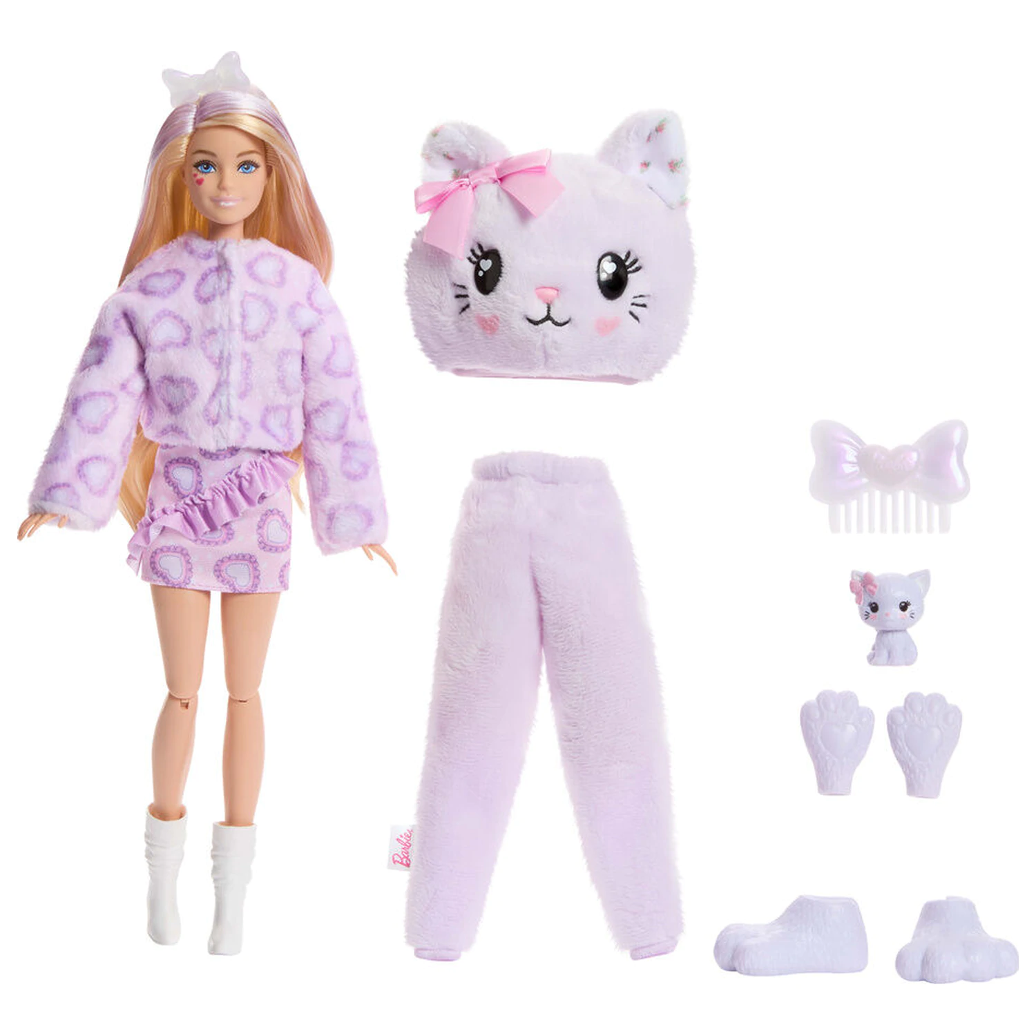 Barbie Sweet Ties Cutie Reveal Lilac Kitten lutka fotografija proizvoda