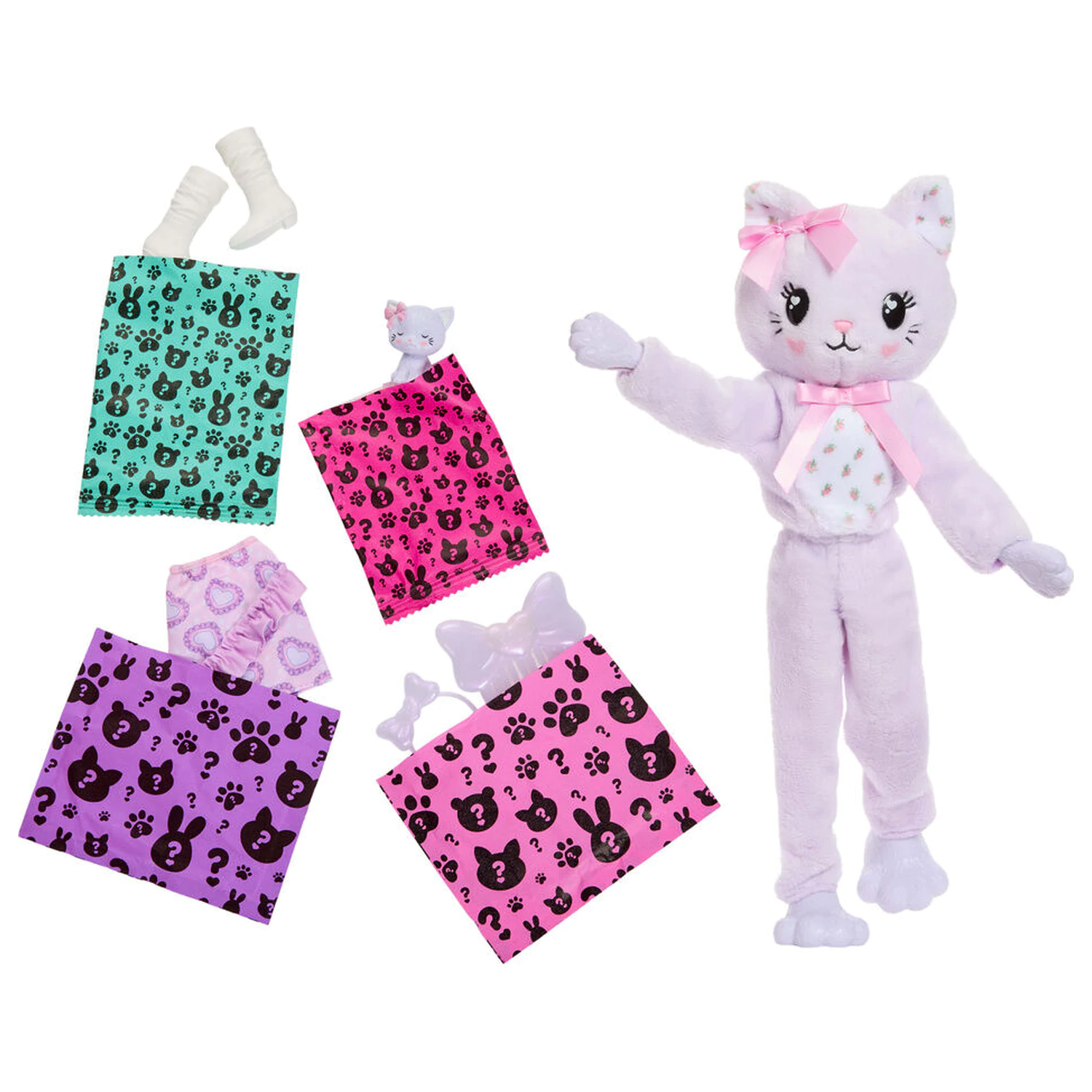 Barbie Sweet Ties Cutie Reveal Lilac Kitten lutka fotografija proizvoda