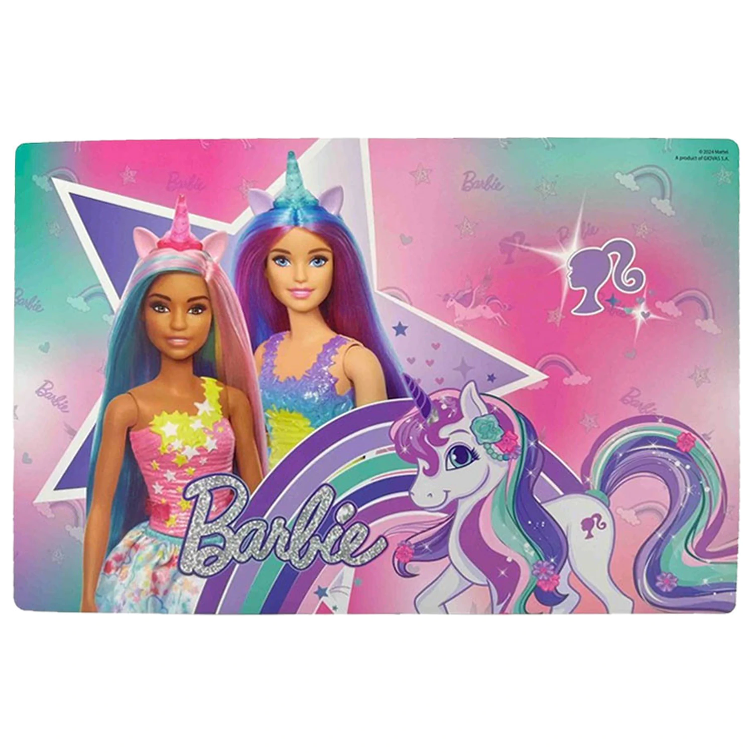 Barbie Unicorn podložak za tanjur 43x28 cm fotografija proizvoda