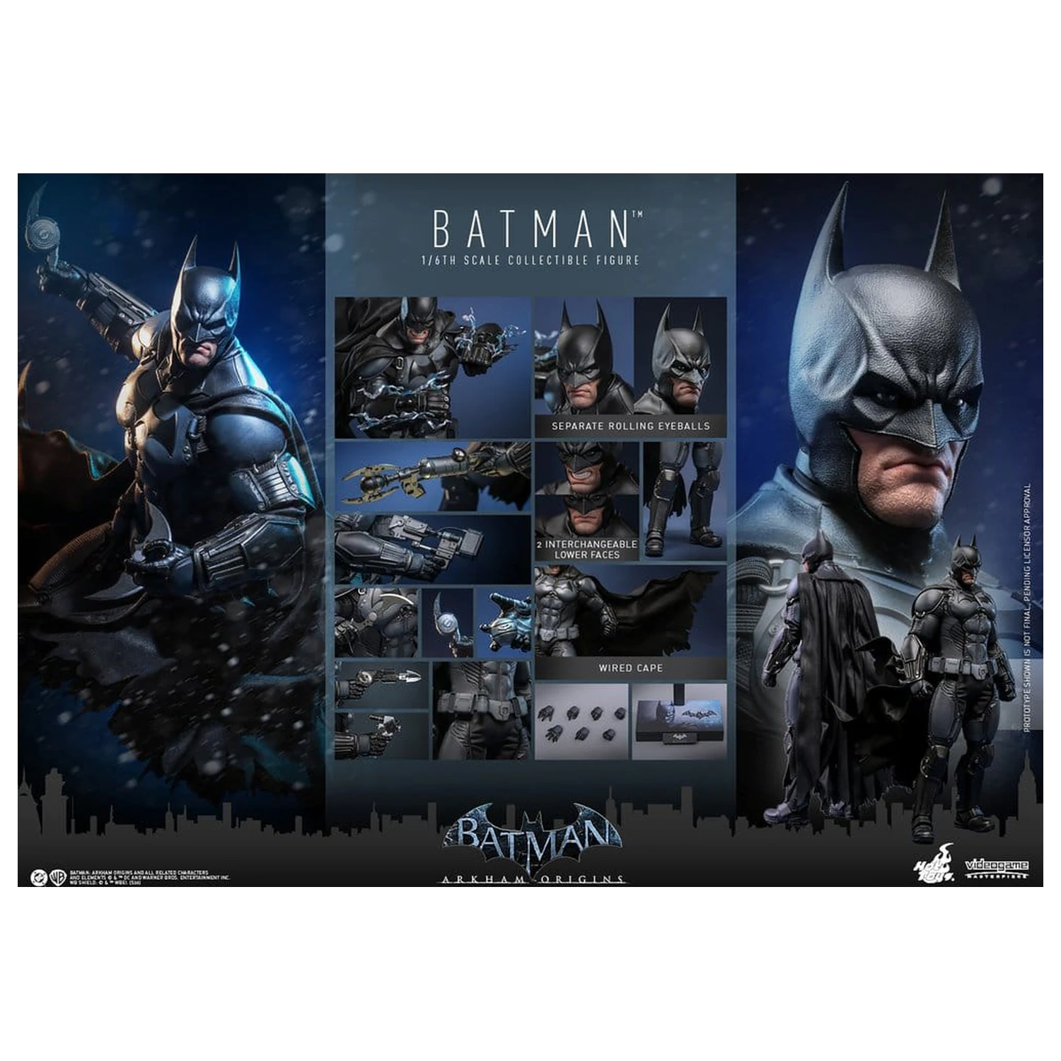 Batman Arkham Origins Videogame Remek-djelo Akcijska Figura 1/6 Batman 33 cm fotografija proizvoda
