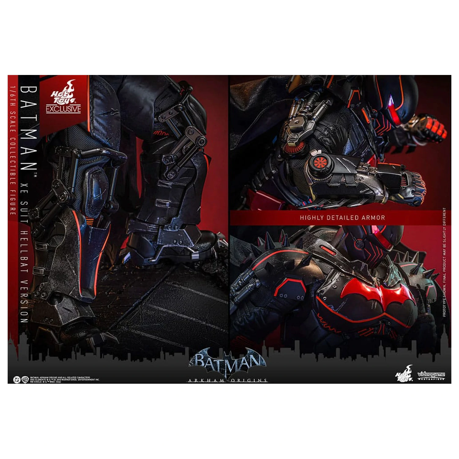 Batman Arkham Origins video igra majstorsko djelo akcijska figura 1/6 XE odijelo Hellbat verzija 33 cm fotografija proizvoda